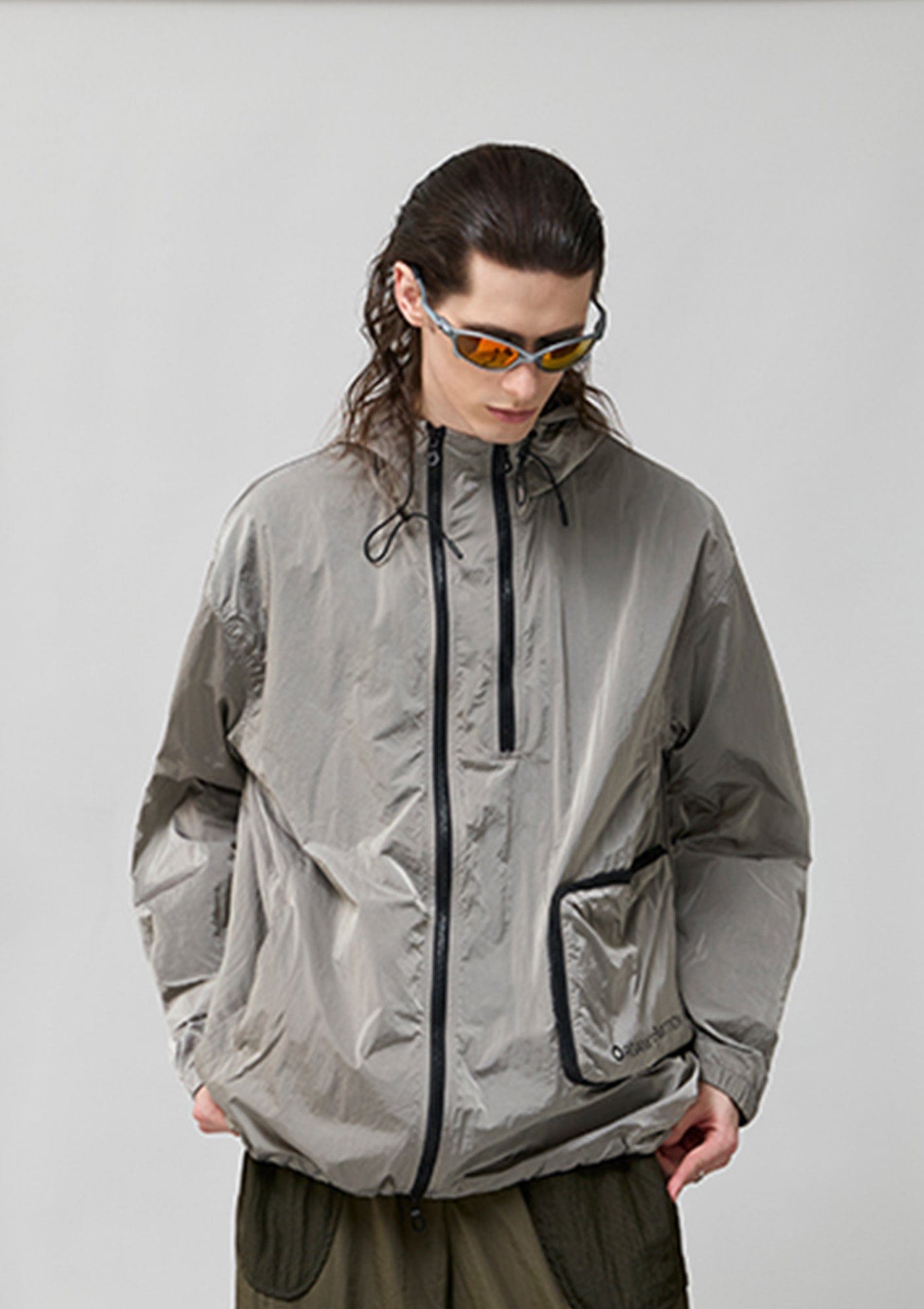 ORGANIC EMOTION Packable Utility UV Protection Hooded Windbreaker, premium urban and streetwear designers apparel on PROJECTISR.com, ORGANIC EMOTION