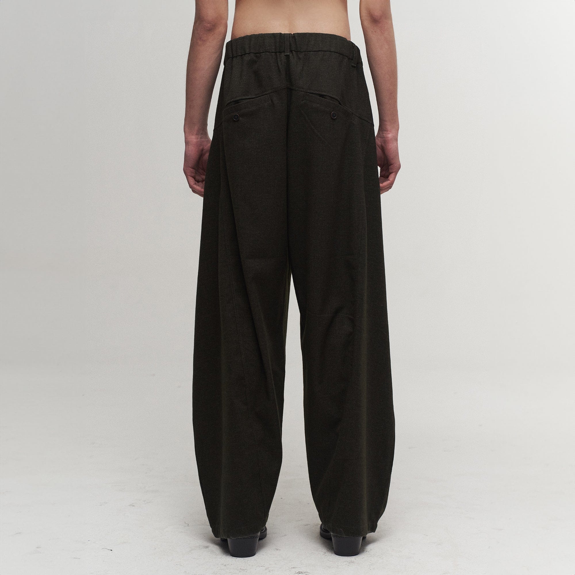 ILNya Nieternite Nifutur Slanted Spliced Drawstring Wide-Leg Pants