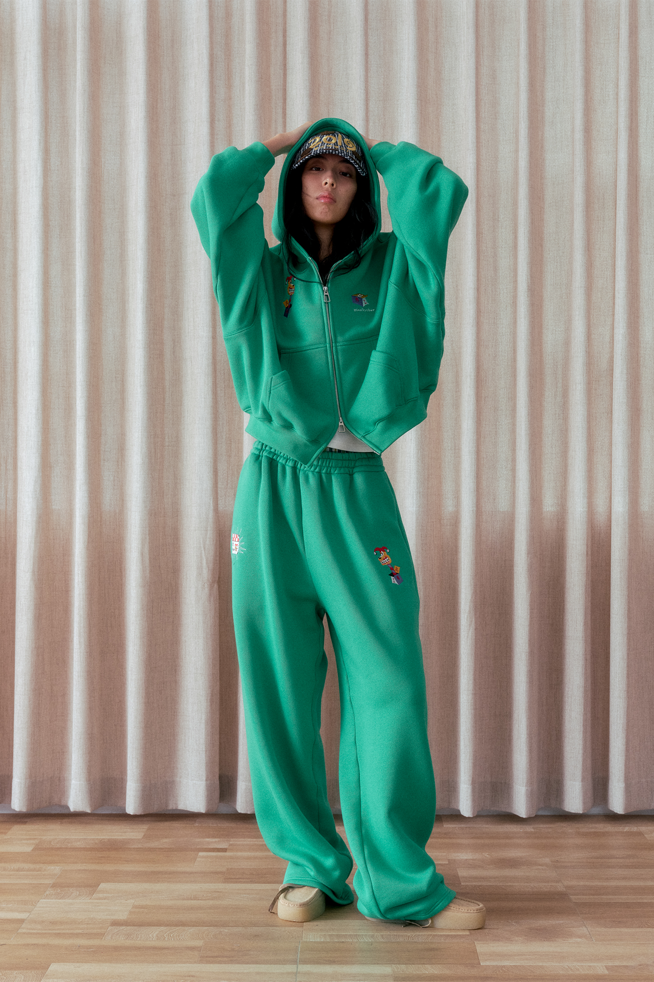 NIANJIUYIKOUER Oversized Fleece-Lined Zip-Up Hoodie, premium urban and streetwear designers apparel on PROJECTISR.com, NIANJIUYIKOUER