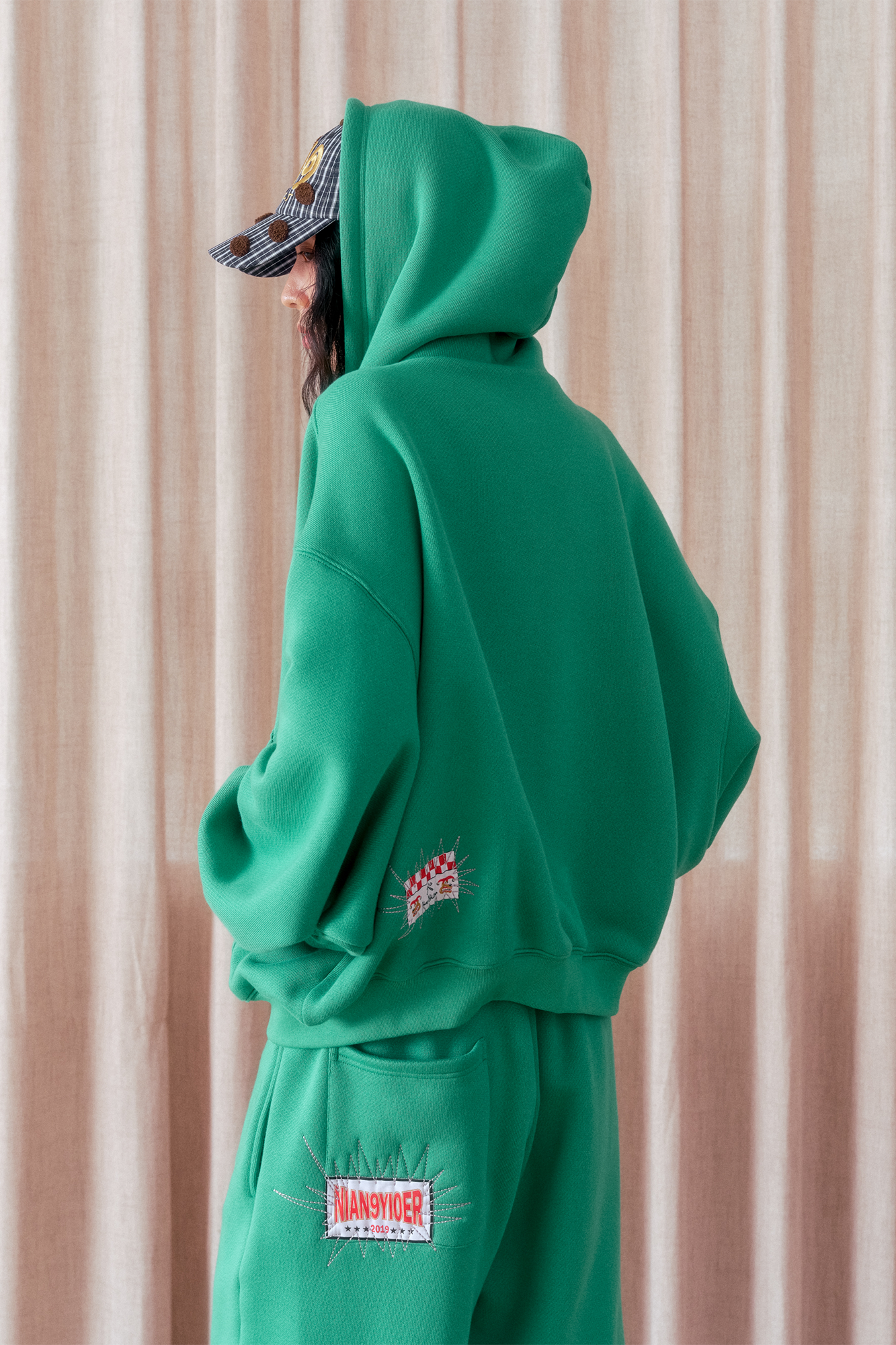 NIANJIUYIKOUER Oversized Fleece-Lined Zip-Up Hoodie, premium urban and streetwear designers apparel on PROJECTISR.com, NIANJIUYIKOUER