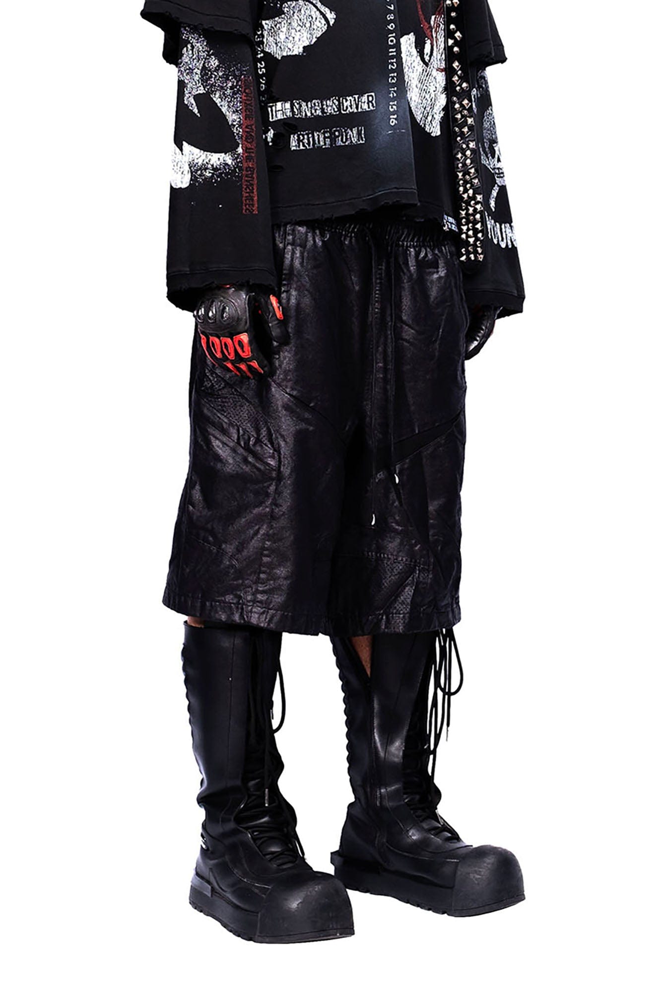 FVVO Multi-Panel Glossy Shorts, premium urban and streetwear designers apparel on PROJECTISR.com, FVVO