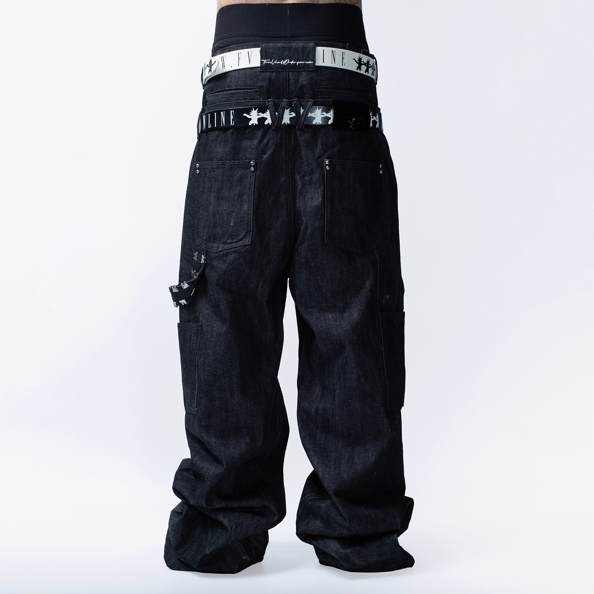 FVVO Skull Kid Full-Print Punk Leather Belt