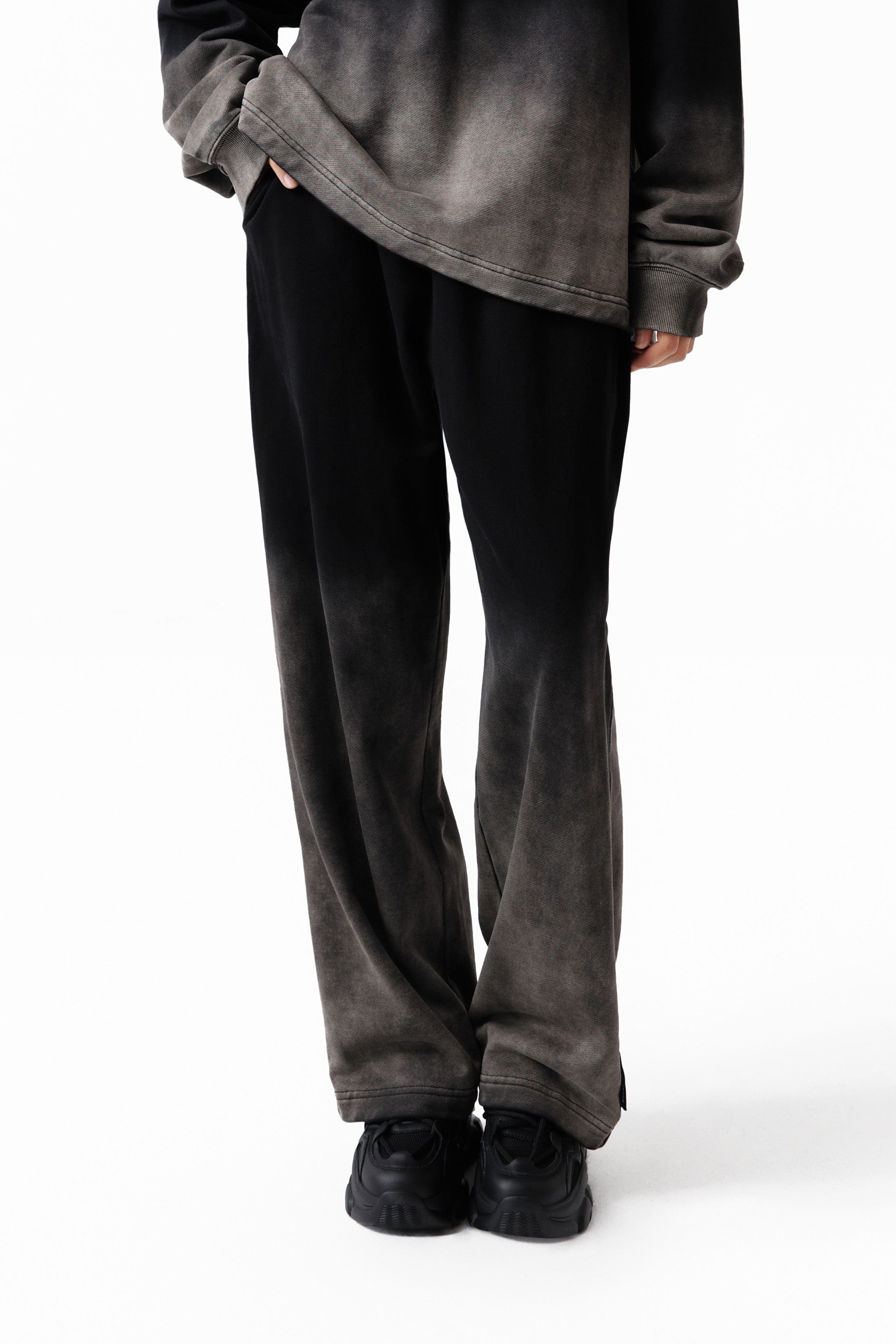 VANN VALRENCE Washed Gradient Straight-Leg Pants