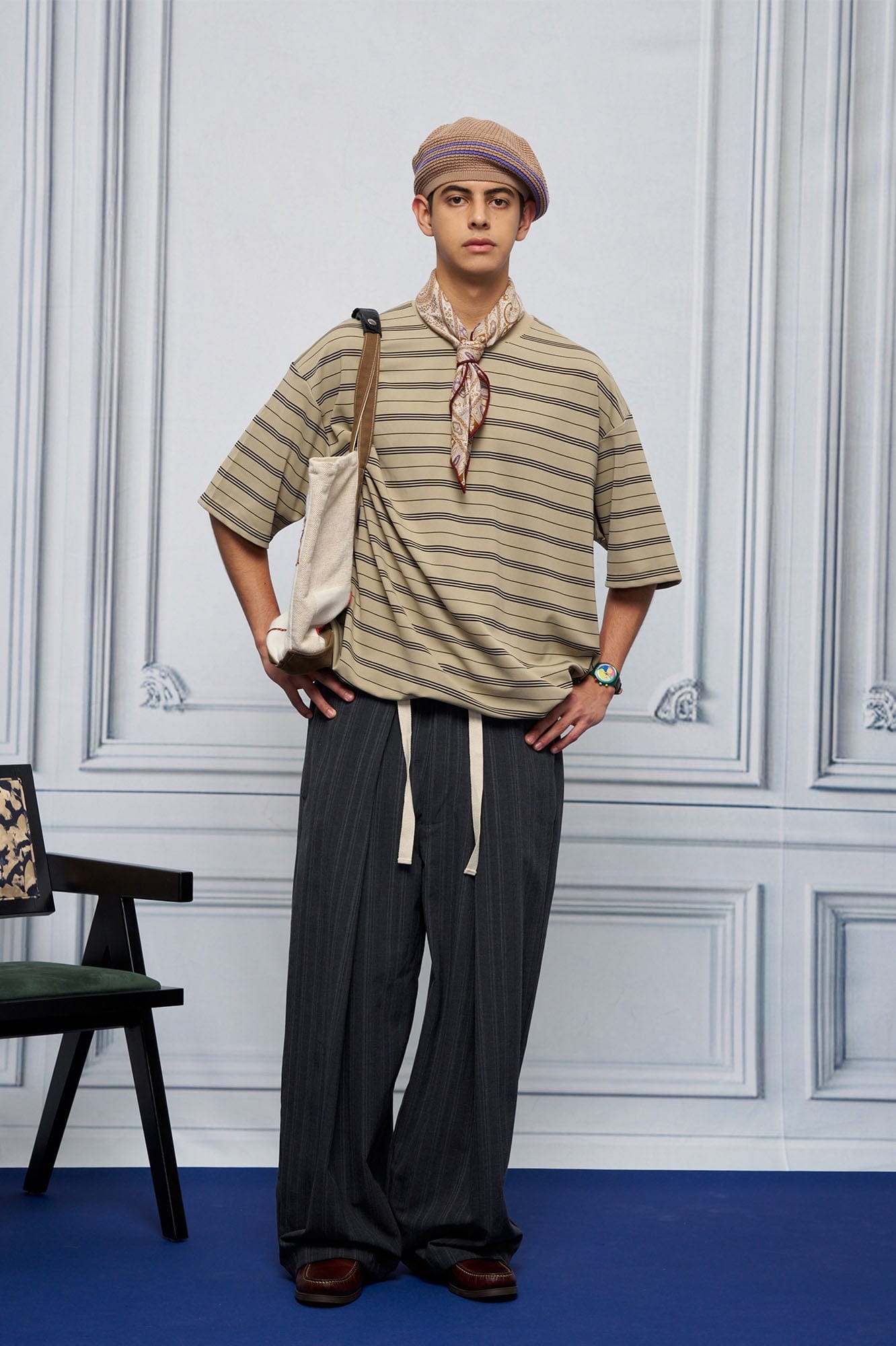 UNLIMITED MOTE Pleated Drawstring Wide-Leg Pants, premium urban and streetwear designers apparel on PROJECTISR.com, UNLIMITED MOTE