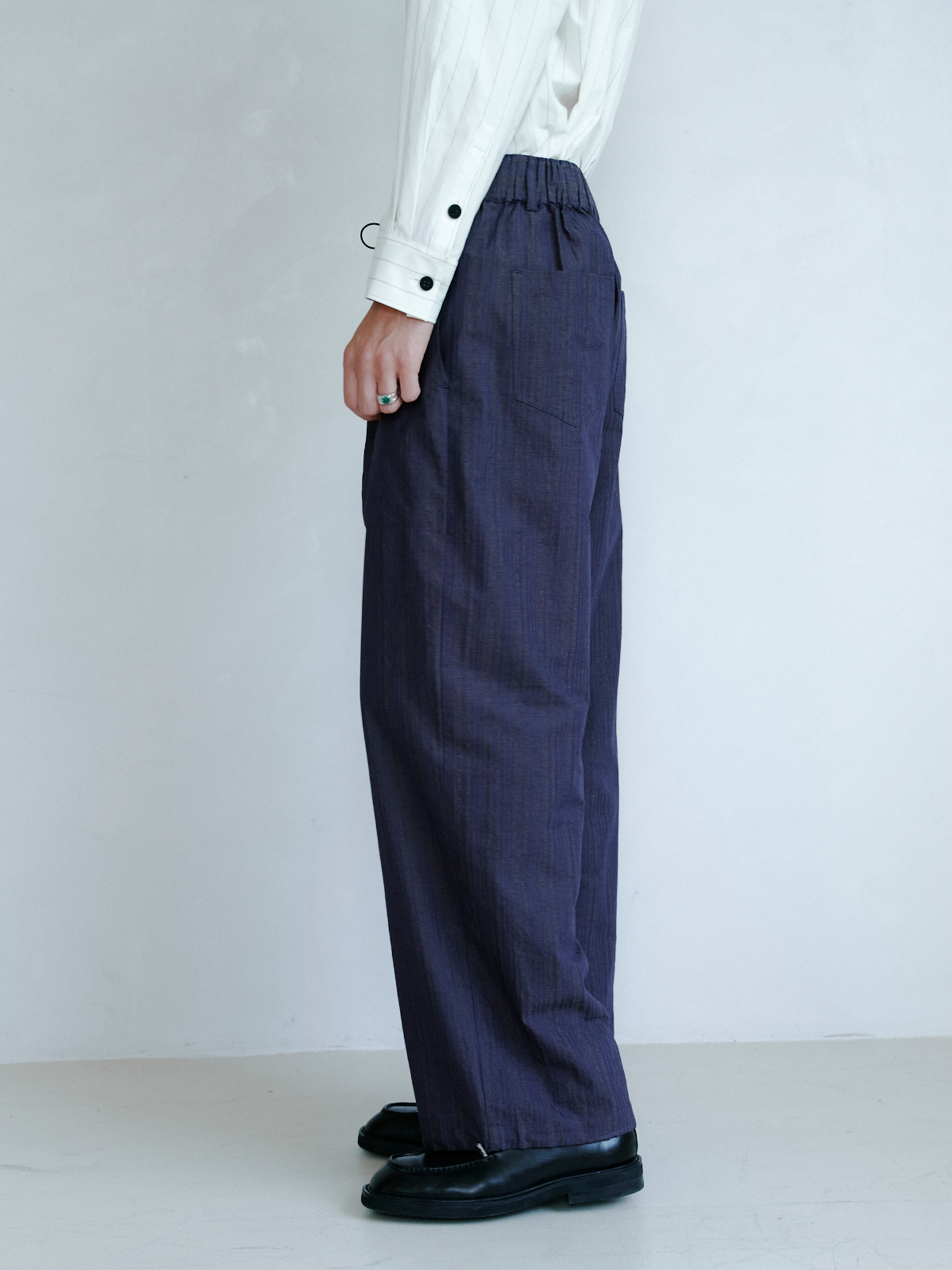 GRAINMUSTARD Drawstring Pleated Straight-Leg Trousers, premium urban and streetwear designers apparel on PROJECTISR.com, GRAINMUSTARD