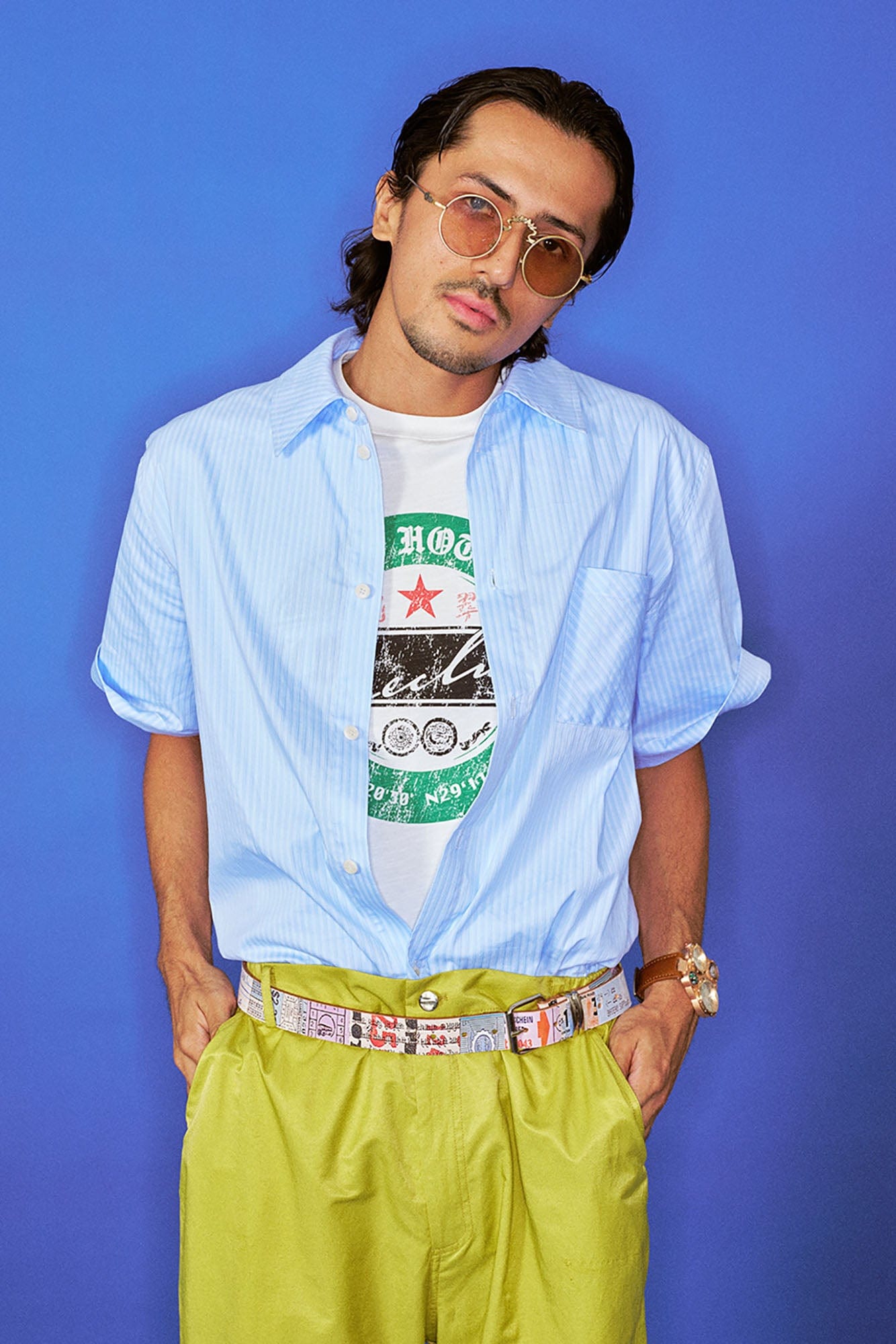 TRECLUB Vision your Success Pinstriped Half Shirt, premium urban and streetwear designers apparel on PROJECTISR.com, TRECLUB