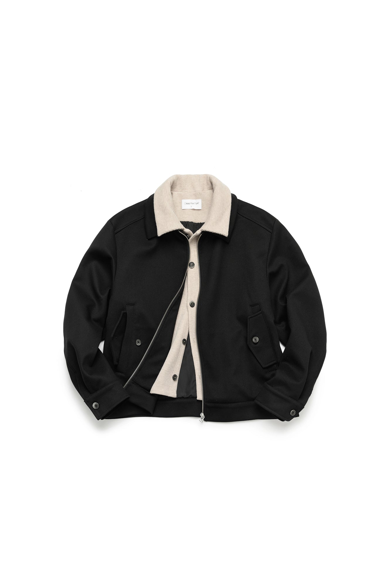 OKAYTHXBYE Faux-Layer Knit-Inset Jacket, premium urban and streetwear designers apparel on PROJECTISR.com, OKAYTHXBYE