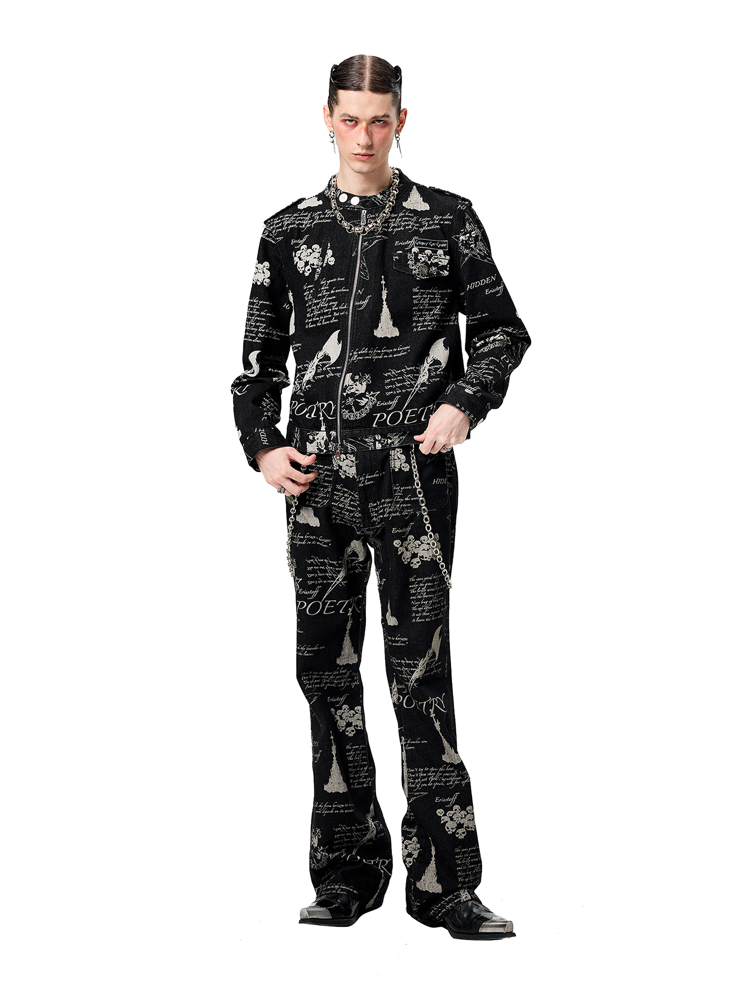 CYCYCY Punk Washed Graffiti Jeans