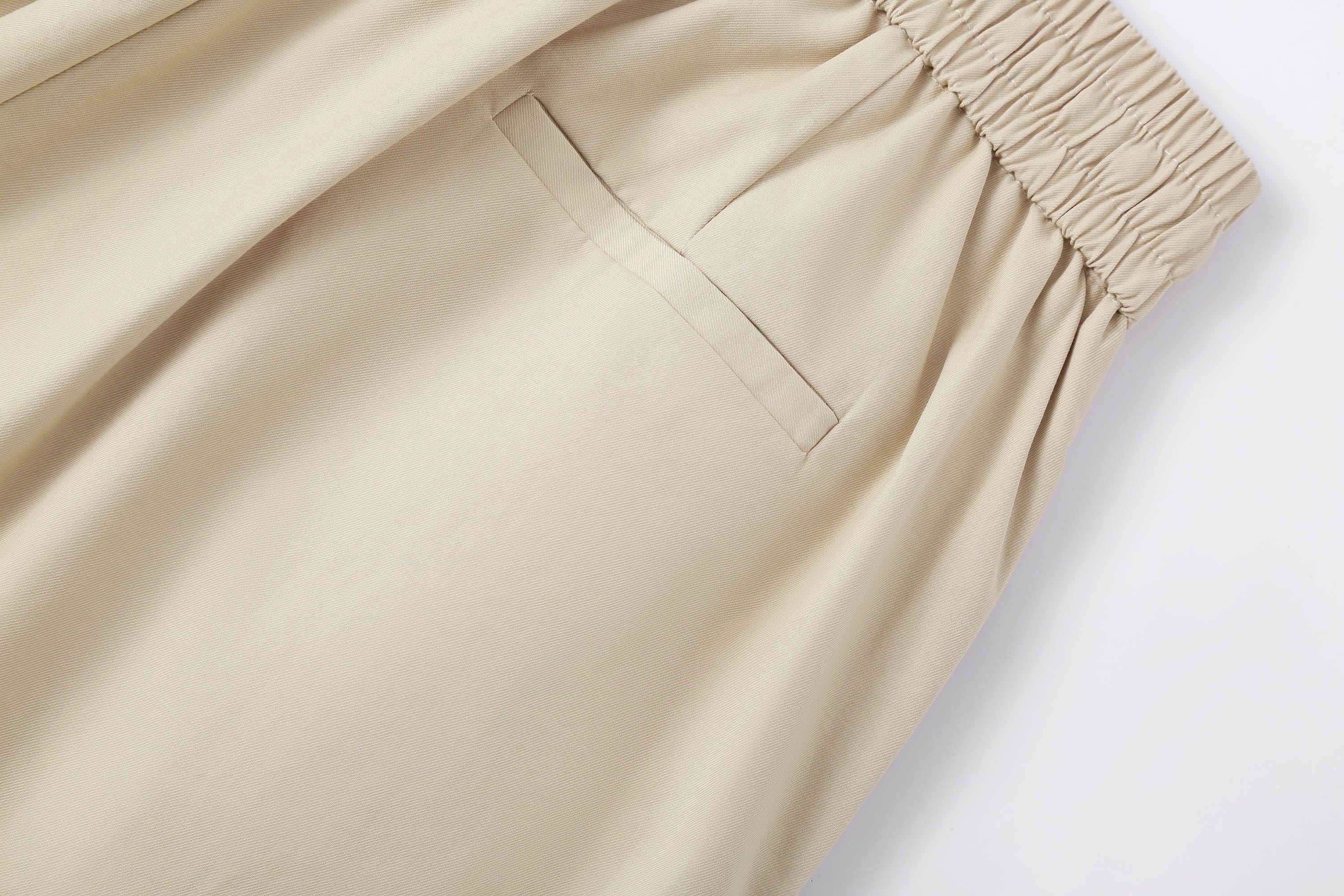 CLP Spliced Pleated Drawstring Wide-Leg Pants, premium urban and streetwear designers apparel on PROJECTISR.com, CLP