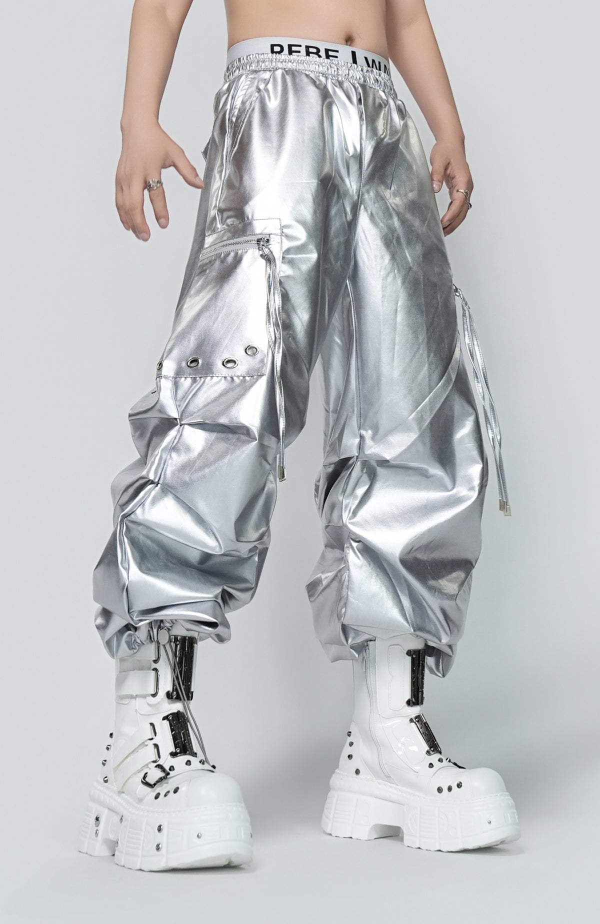 VE2 Metallic Coated Cargo Pants