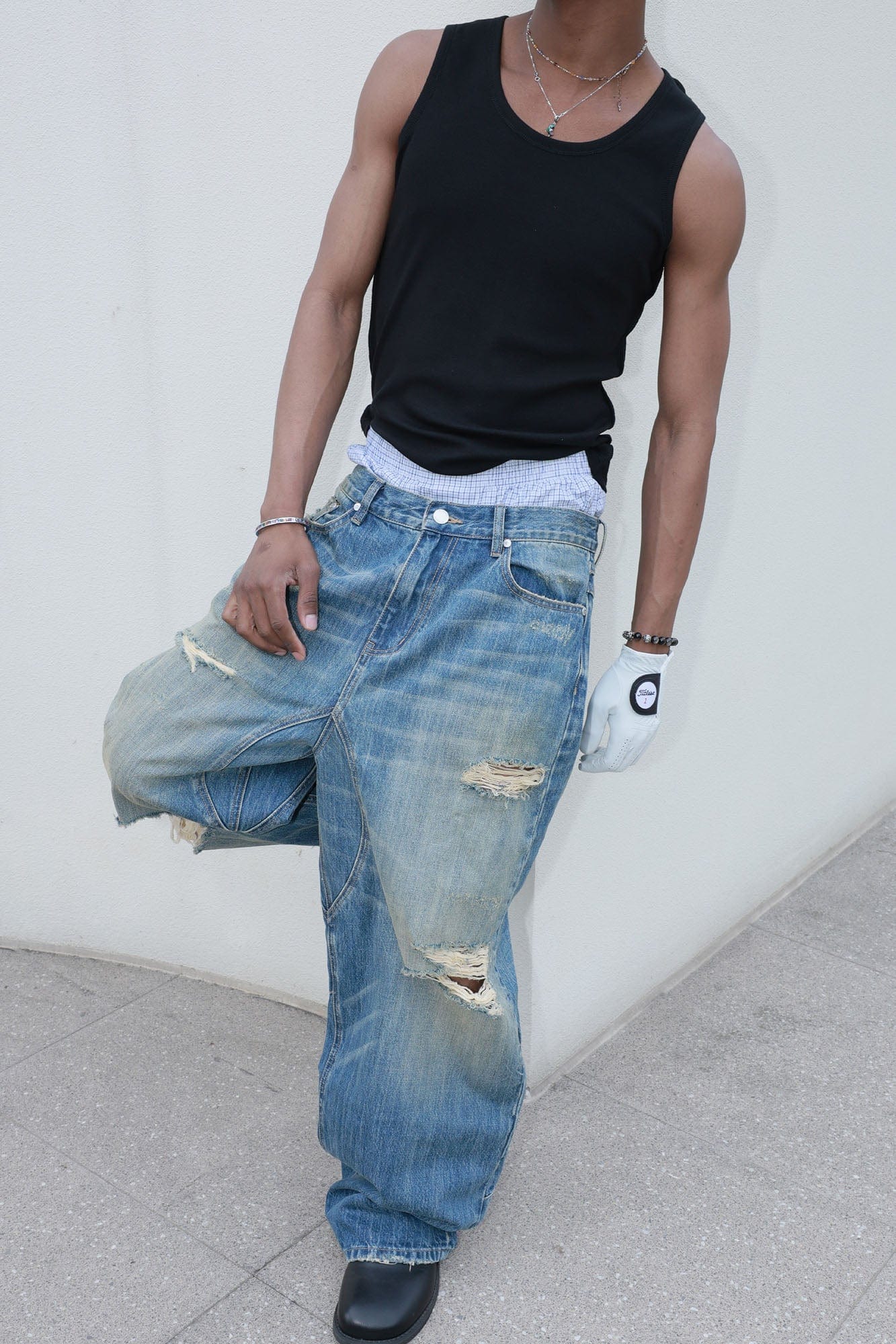 STEEPC Washed Rippled Straight-Leg Jeans, premium urban and streetwear designers apparel on PROJECTISR.com, STEEPC