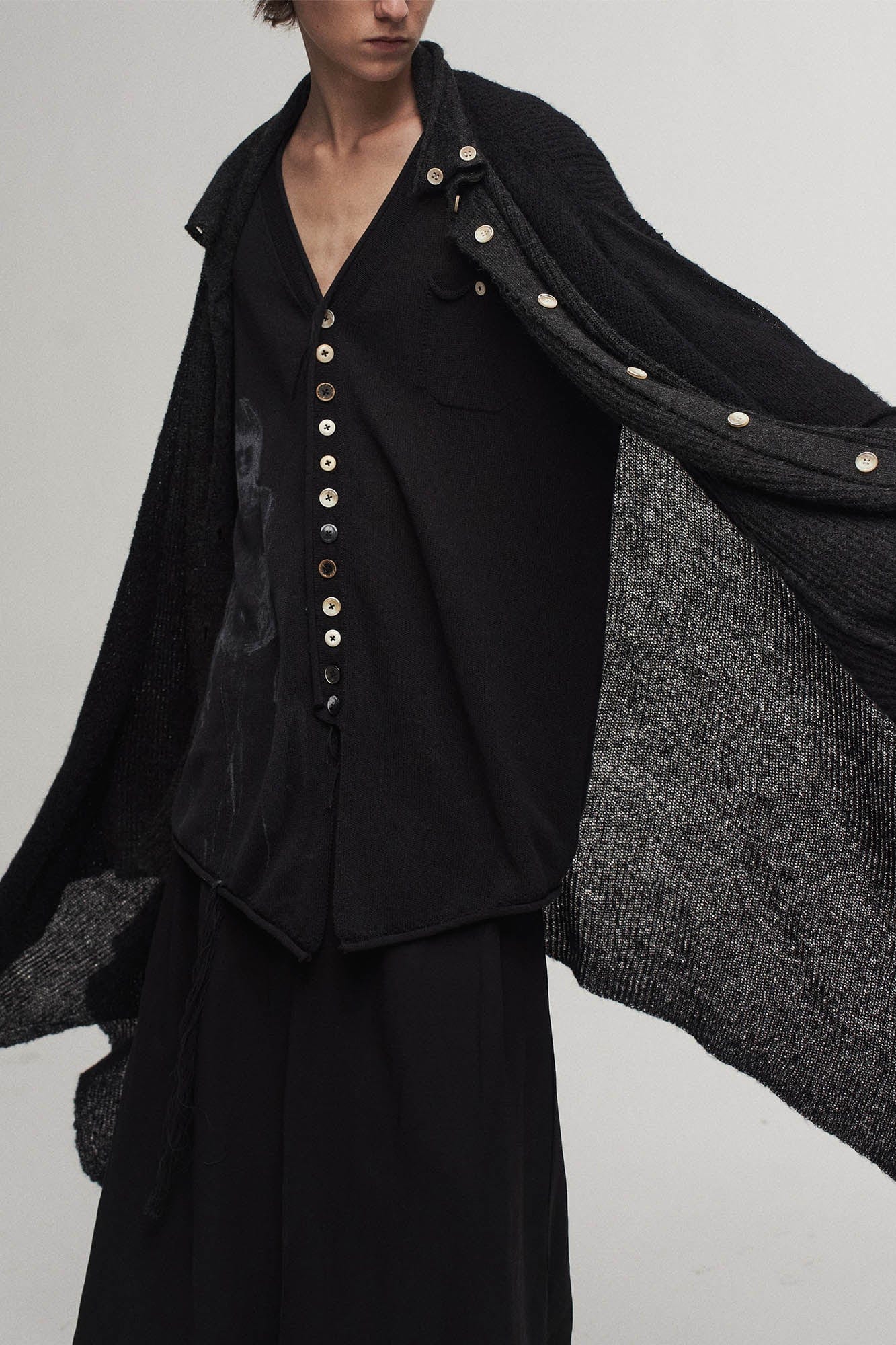 ILNya Nieternite Nifutur Ghostly Graphic Sheer Oversized Cardigan, premium urban and streetwear designers apparel on PROJECTISR.com, ILNya Nieternite Nifutur