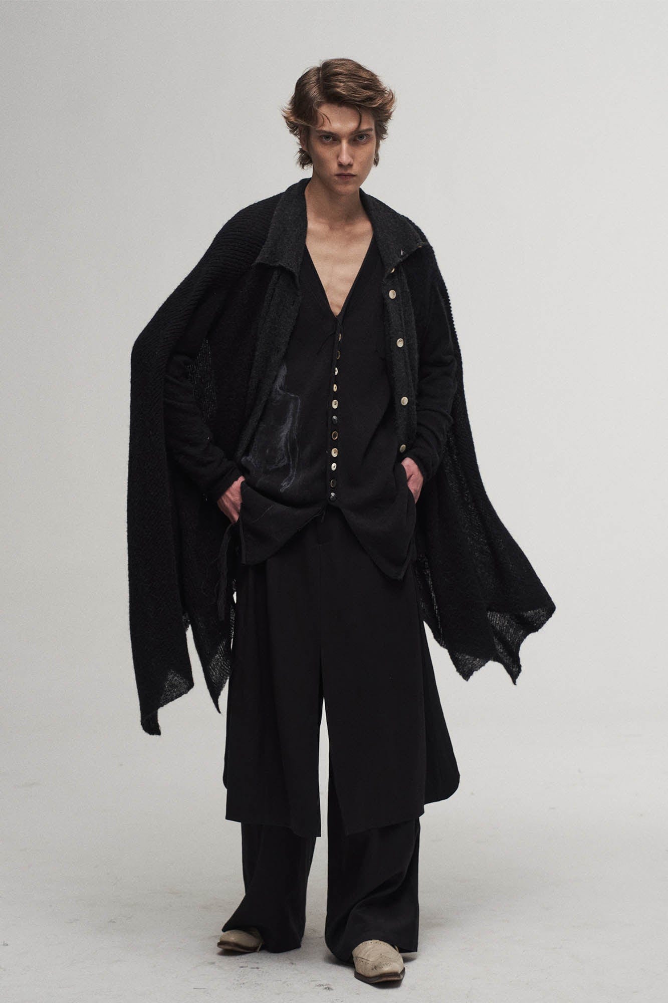 ILNya Nieternite Nifutur Ghostly Graphic Sheer Oversized Cardigan, premium urban and streetwear designers apparel on PROJECTISR.com, ILNya Nieternite Nifutur