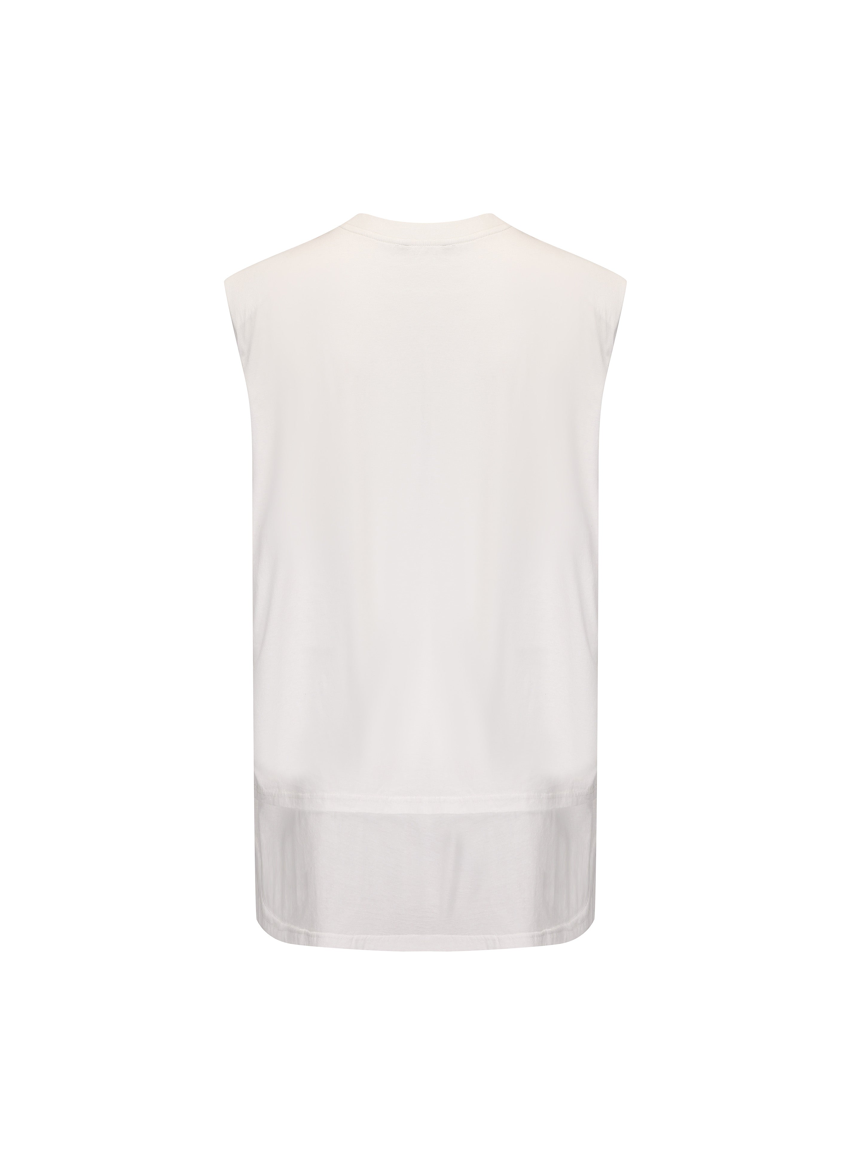 VANN VALRENCE Statement Padded Cotton Sleeveless Tee