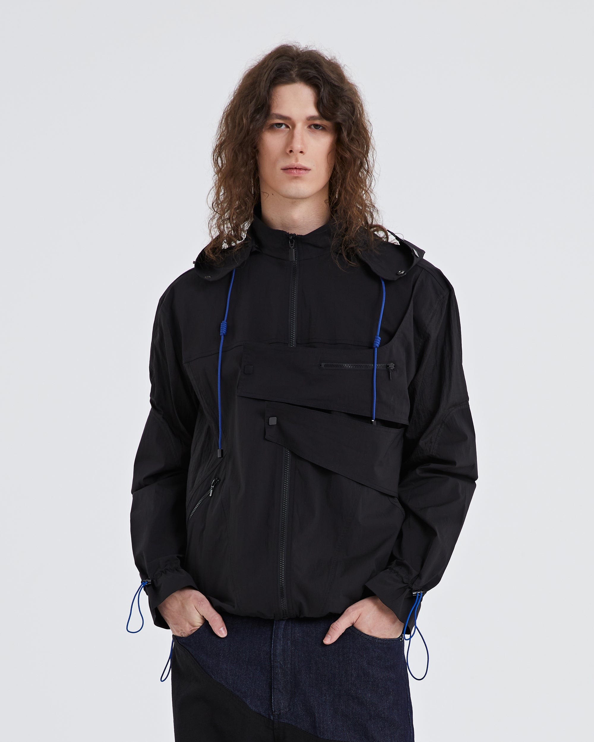 ORGANIC EMOTION Modern Drawstring Asymmetrical Jacket