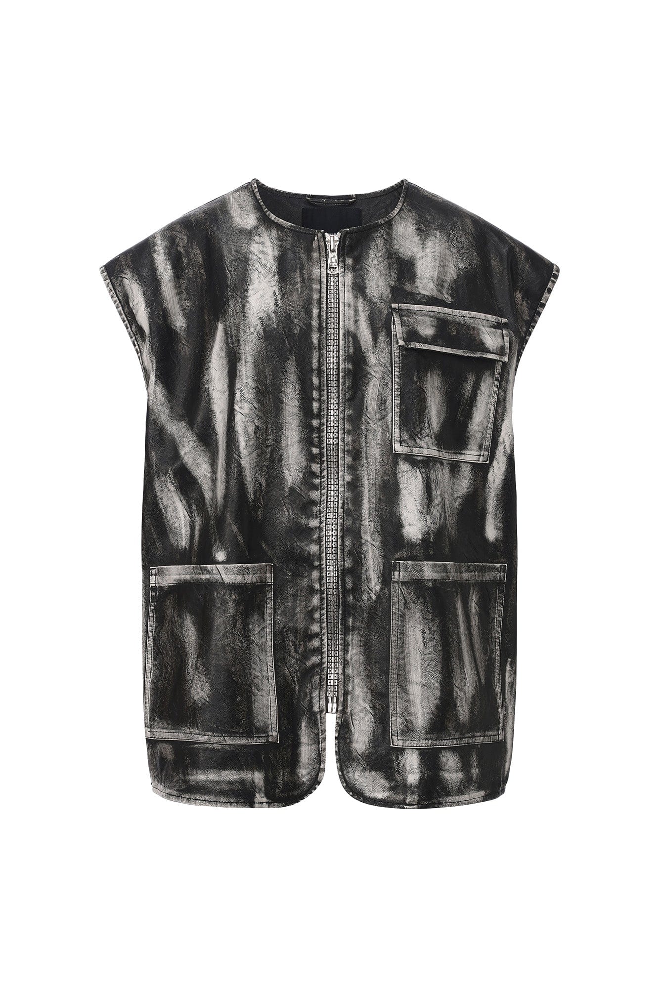 VANN VALRENCE Washed Grunge Paint Multi-Pocket Vest, premium urban and streetwear designers apparel on PROJECTISR.com, VANN VALRENCE