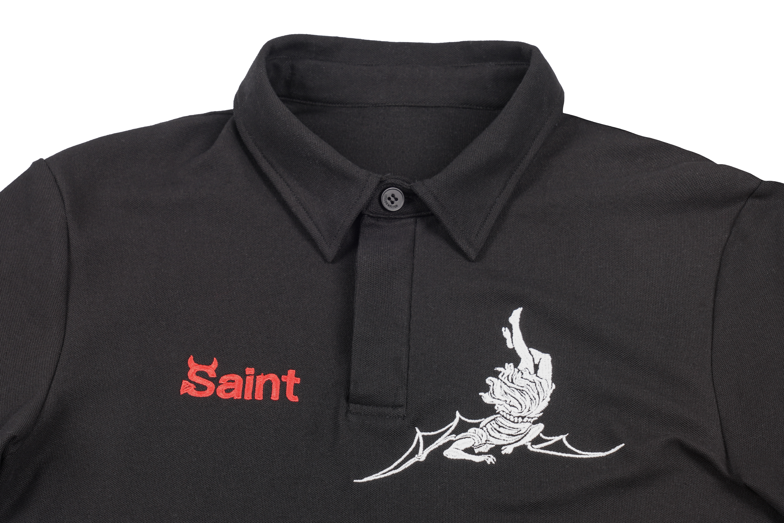 UNDERWATER Lucifer Embroidered Polo Shirt, premium urban and streetwear designers apparel on PROJECTISR.com, UNDERWATER