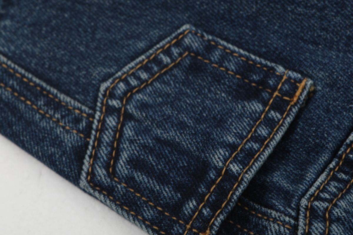HAHAHA Washed Distressed Multi-Pocket Wide-Leg Jeans
