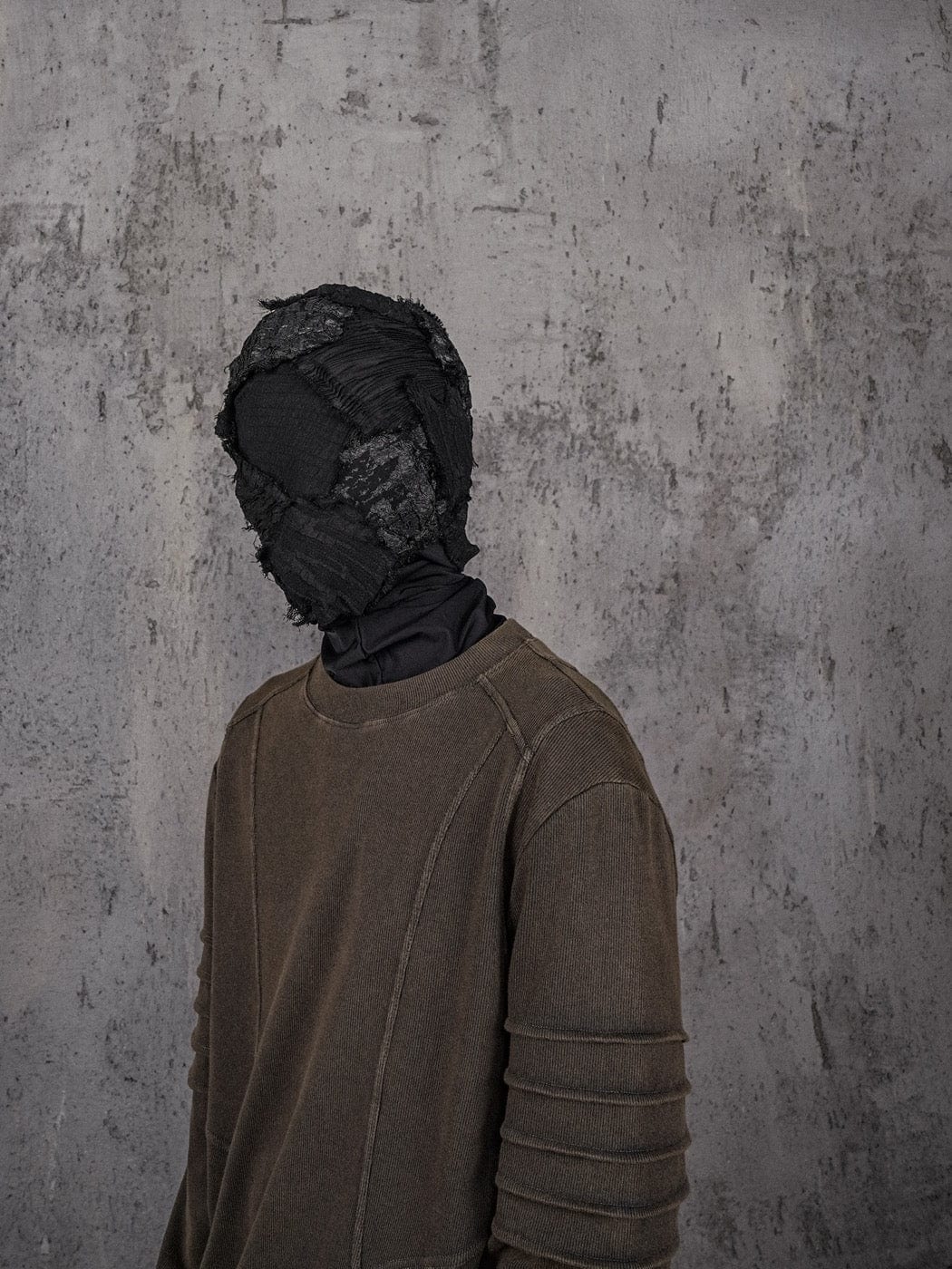 UNDERWATER Distressed Deconstructed Light Sweatshirt Brown, premium urban and streetwear designers apparel on PROJECTISR.com, UNDERWATER