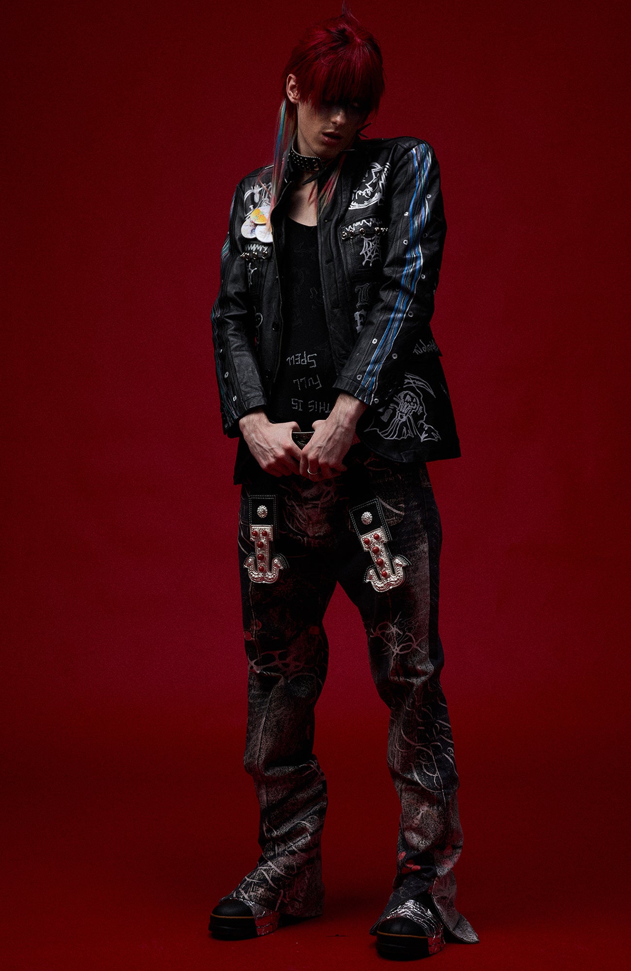 CYCYCY Full-Print Script Flared Jeans