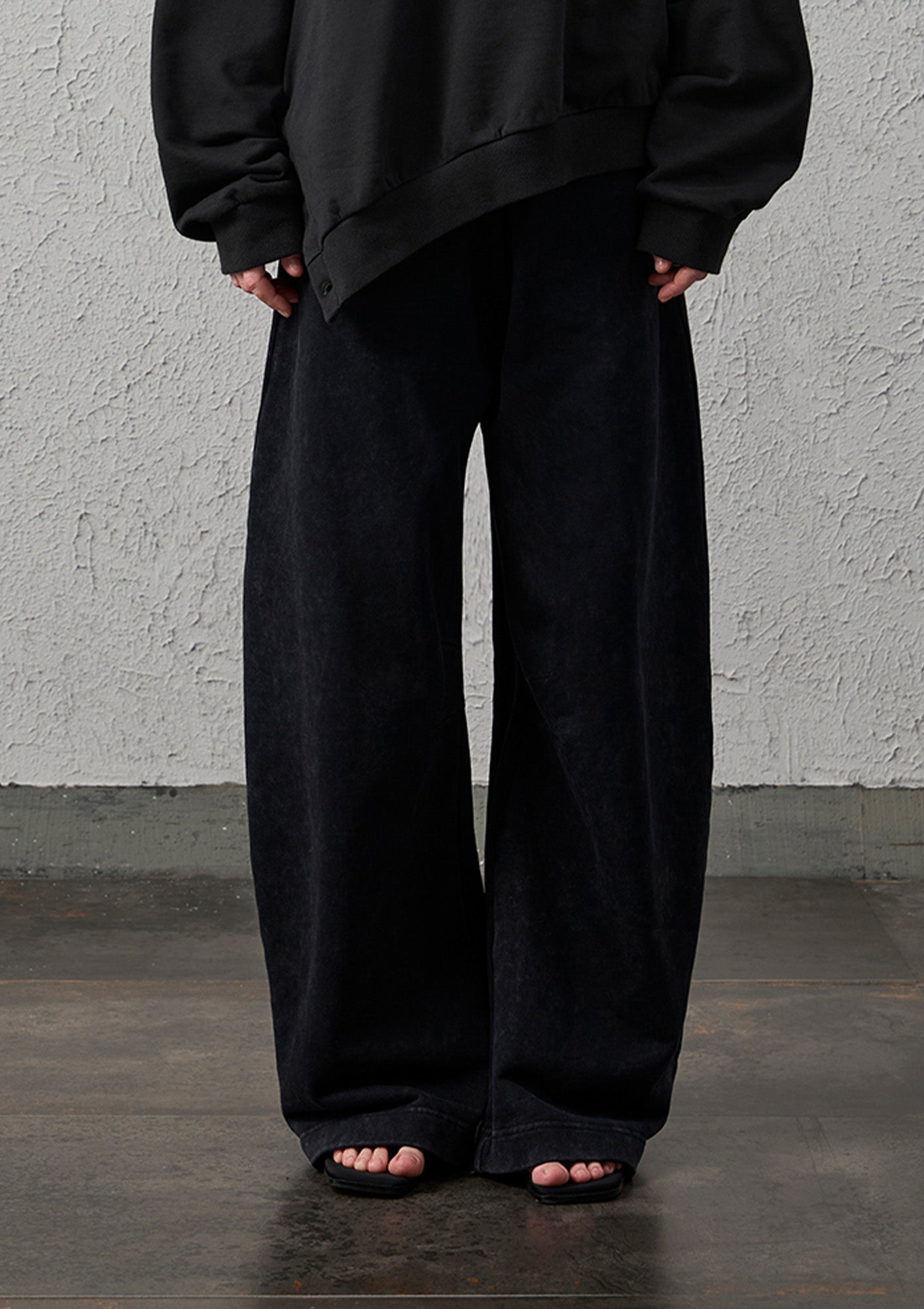 ORGANIC EMOTION Waxed-Wash Oversized Curved Pants, premium urban and streetwear designers apparel on PROJECTISR.com, ORGANIC EMOTION