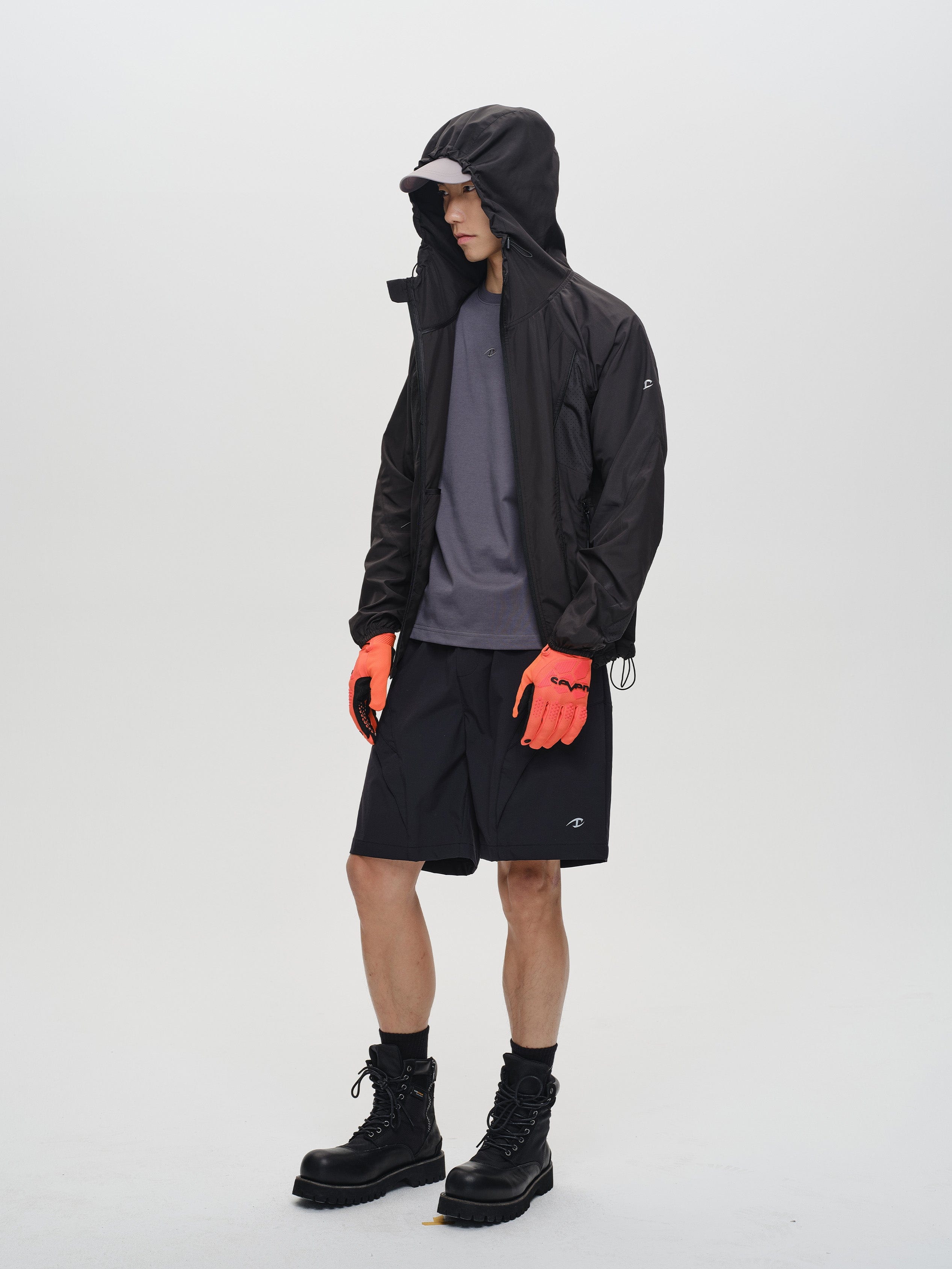 CATSSTAC Spliced Laser-Perforated Waterproof UV Production Hooded Jacket, premium urban and streetwear designers apparel on PROJECTISR.com, CATSSTAC