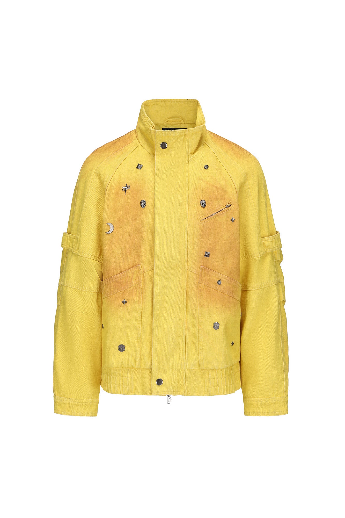 VANN VALRENCE Studded Gradient Stand Collar Oversized Jacket, premium urban and streetwear designers apparel on PROJECTISR.com, VANN VALRENCE