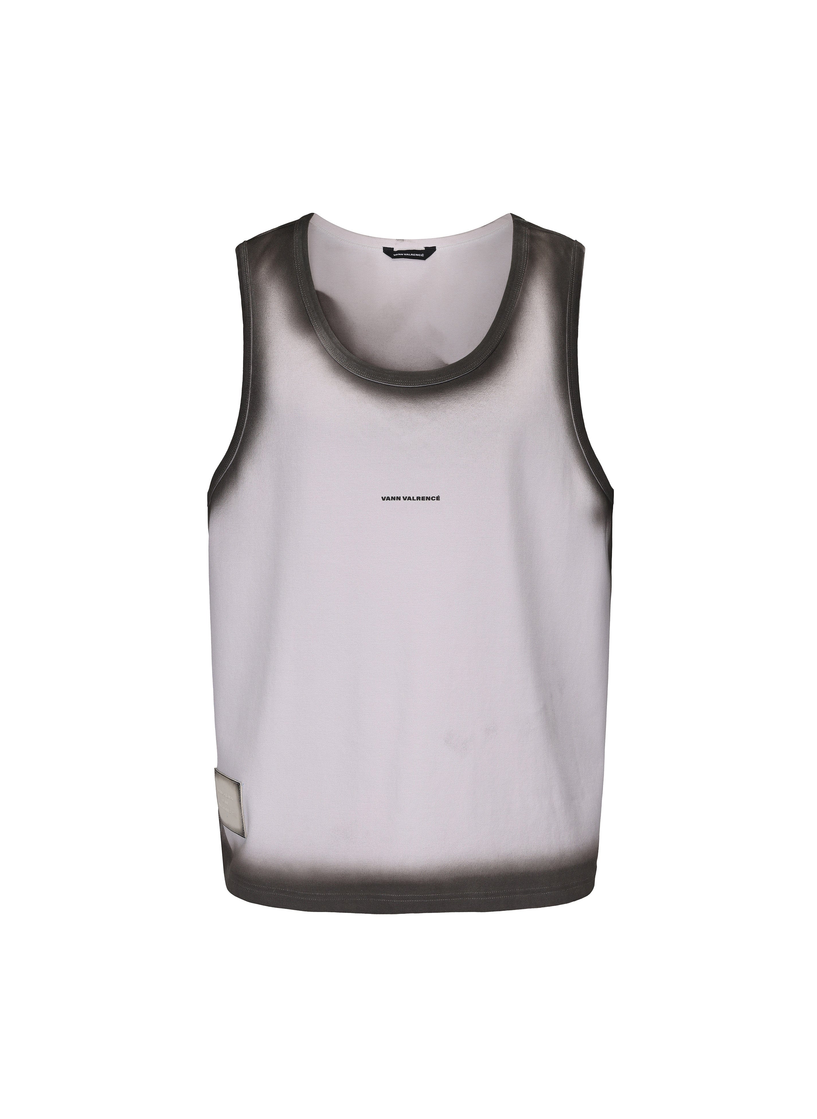 VANN VALRENCE Distressed Edge-Sprayed Oversized Tank Top