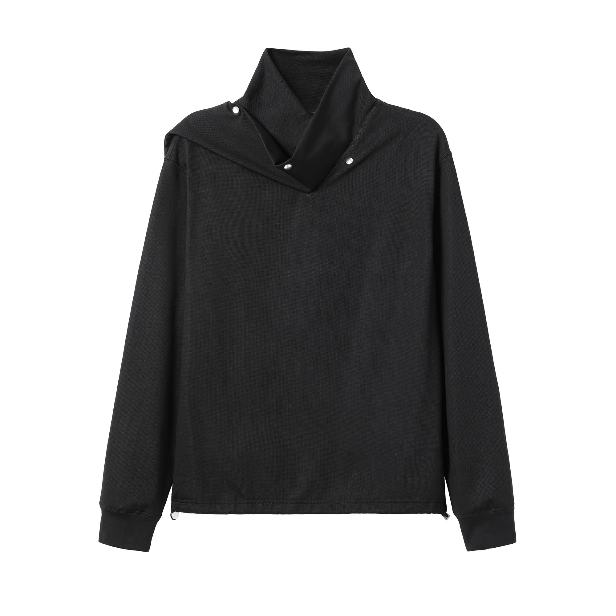 ALVNG AR ANTS Asymmetric Scarf-Neck High-Collar Pullover, premium urban and streetwear designers apparel on PROJECTISR.com, ALVNG AR ANTS