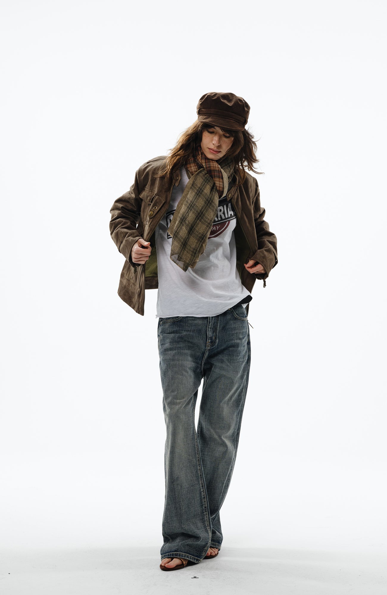 TRECLUB Retro Slub-Wash Straight-Leg Jeans, premium urban and streetwear designers apparel on PROJECTISR.com, TRECLUB