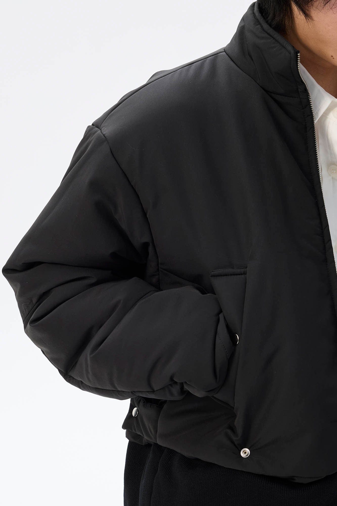 WHISTLEHUNTER Essential Stand Collar Cropped Puffer Jacket, premium urban and streetwear designers apparel on PROJECTISR.com, WHISTLEHUNTER