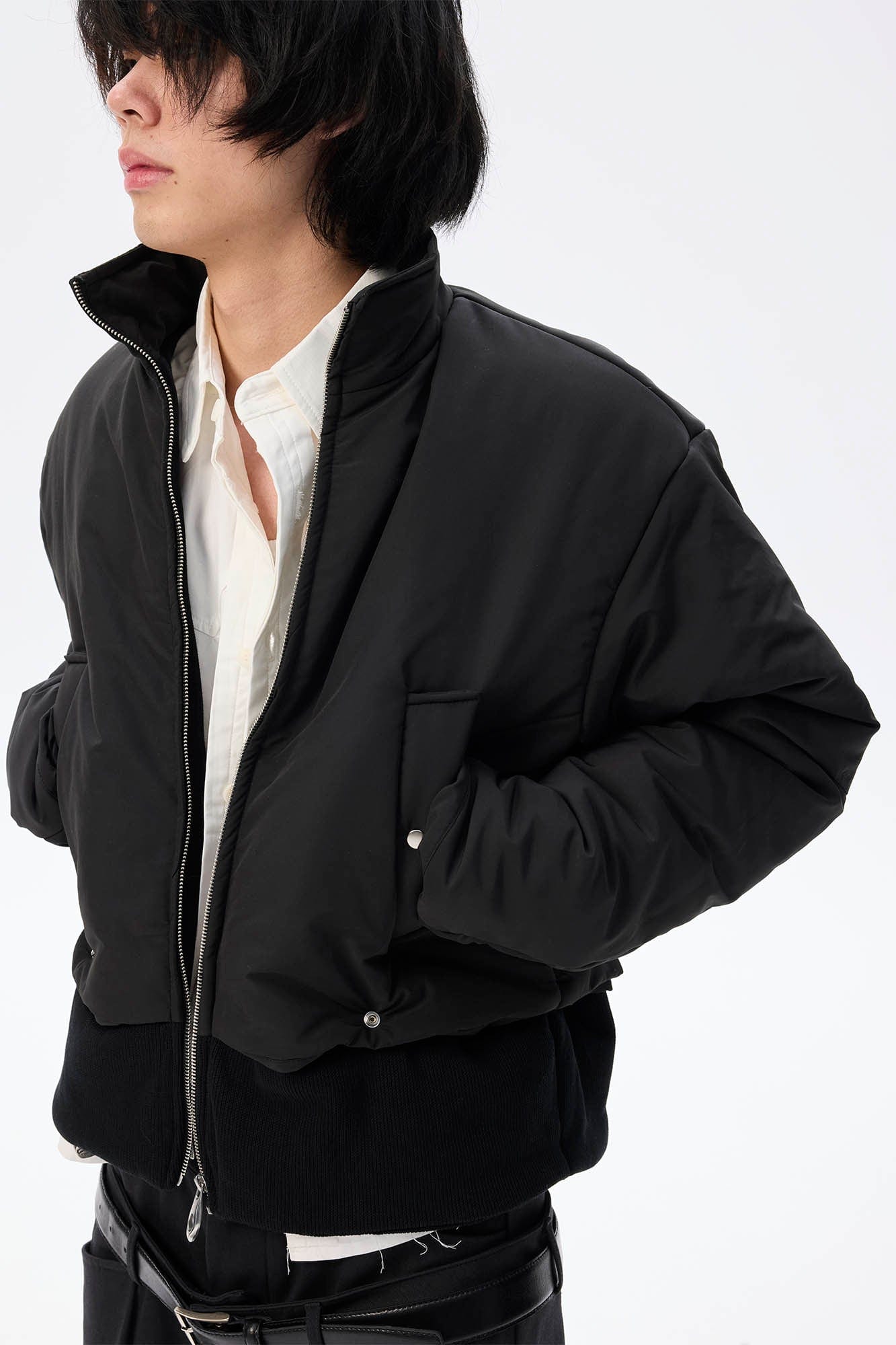 WHISTLEHUNTER Essential Stand Collar Cropped Puffer Jacket, premium urban and streetwear designers apparel on PROJECTISR.com, WHISTLEHUNTER