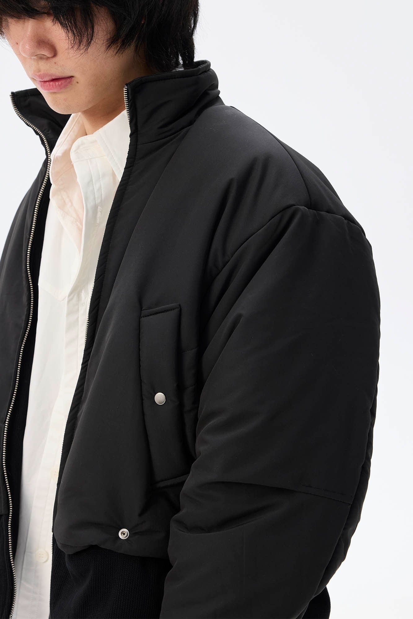 WHISTLEHUNTER Essential Stand Collar Cropped Puffer Jacket, premium urban and streetwear designers apparel on PROJECTISR.com, WHISTLEHUNTER
