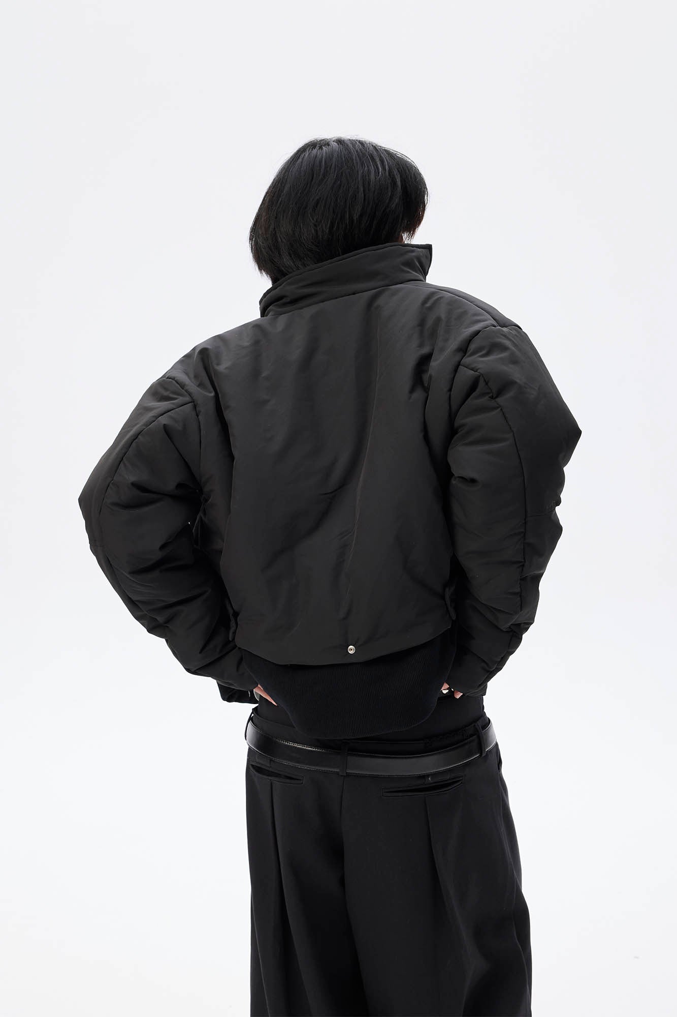WHISTLEHUNTER Essential Stand Collar Cropped Puffer Jacket, premium urban and streetwear designers apparel on PROJECTISR.com, WHISTLEHUNTER