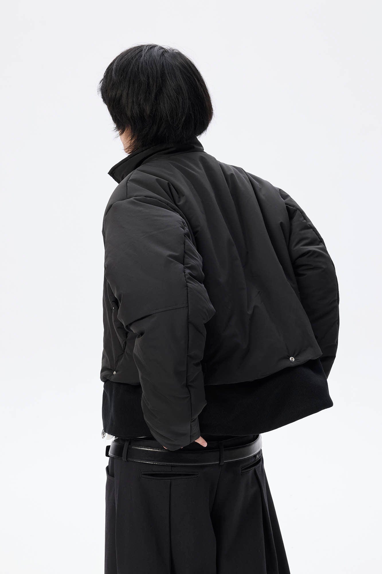 WHISTLEHUNTER Essential Stand Collar Cropped Puffer Jacket, premium urban and streetwear designers apparel on PROJECTISR.com, WHISTLEHUNTER