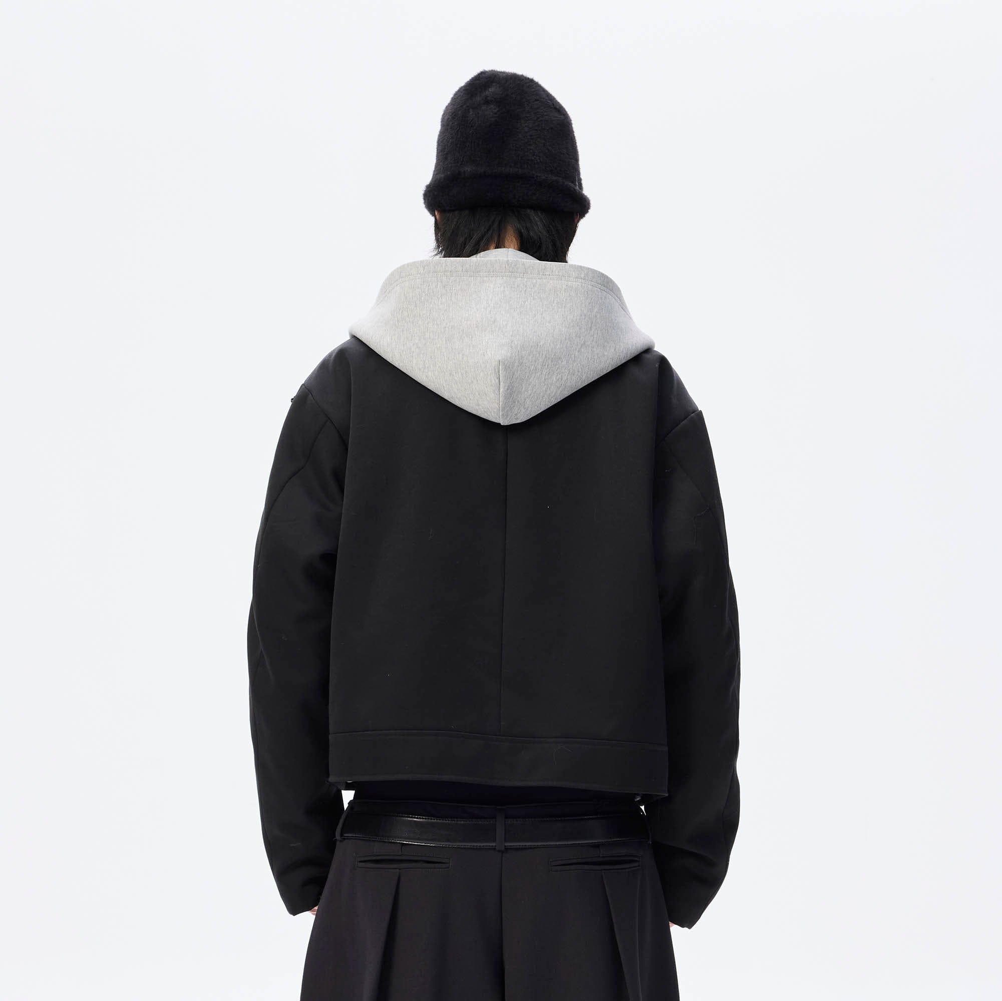 WHISTLEHUNTER Asymmetrical Zipper Detachable Hooded Layered Jacket, premium urban and streetwear designers apparel on PROJECTISR.com, WHISTLEHUNTER