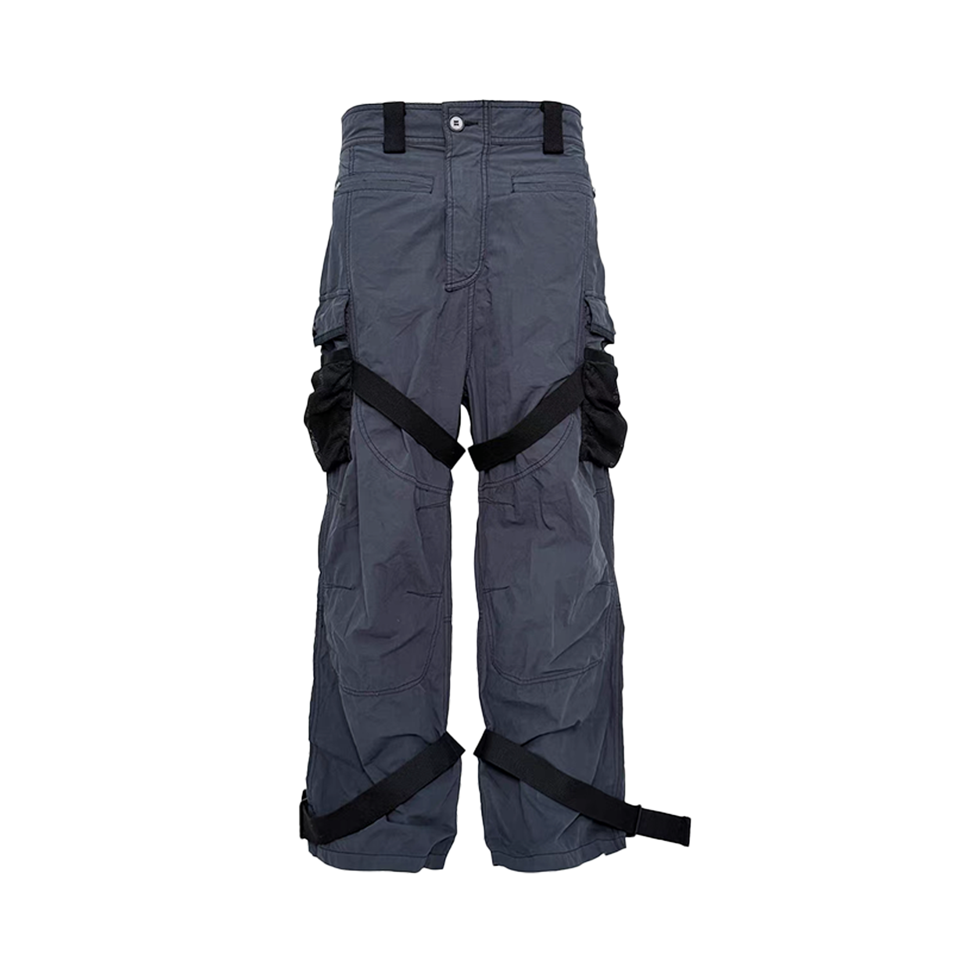 PCCVISION Adjustable Strap Washed Utility Cargo Pants, premium urban and streetwear designers apparel on PROJECTISR.com, PCCVISION