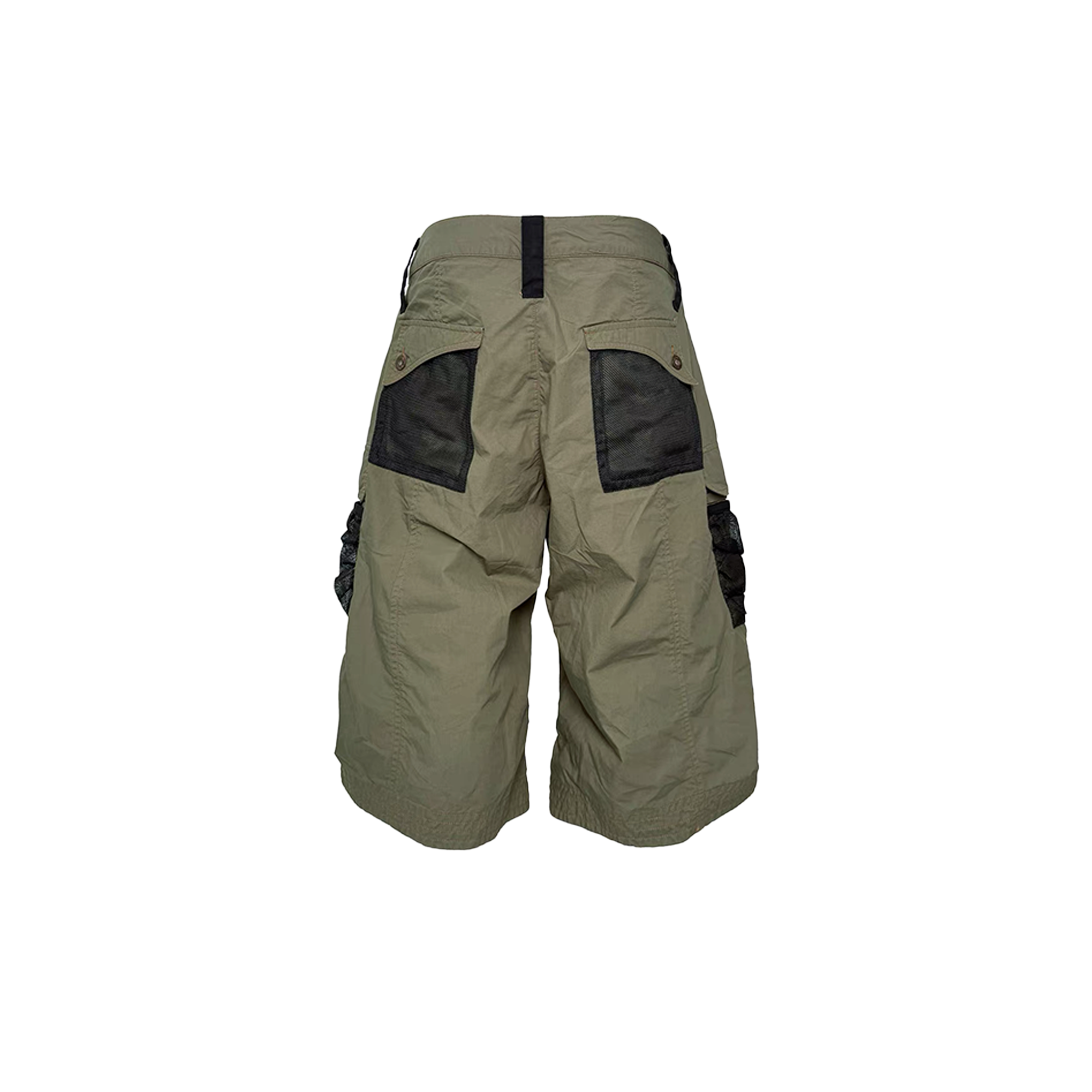PCCVISION Contrast Panel Pleated Utility Shorts, premium urban and streetwear designers apparel on PROJECTISR.com, PCCVISION