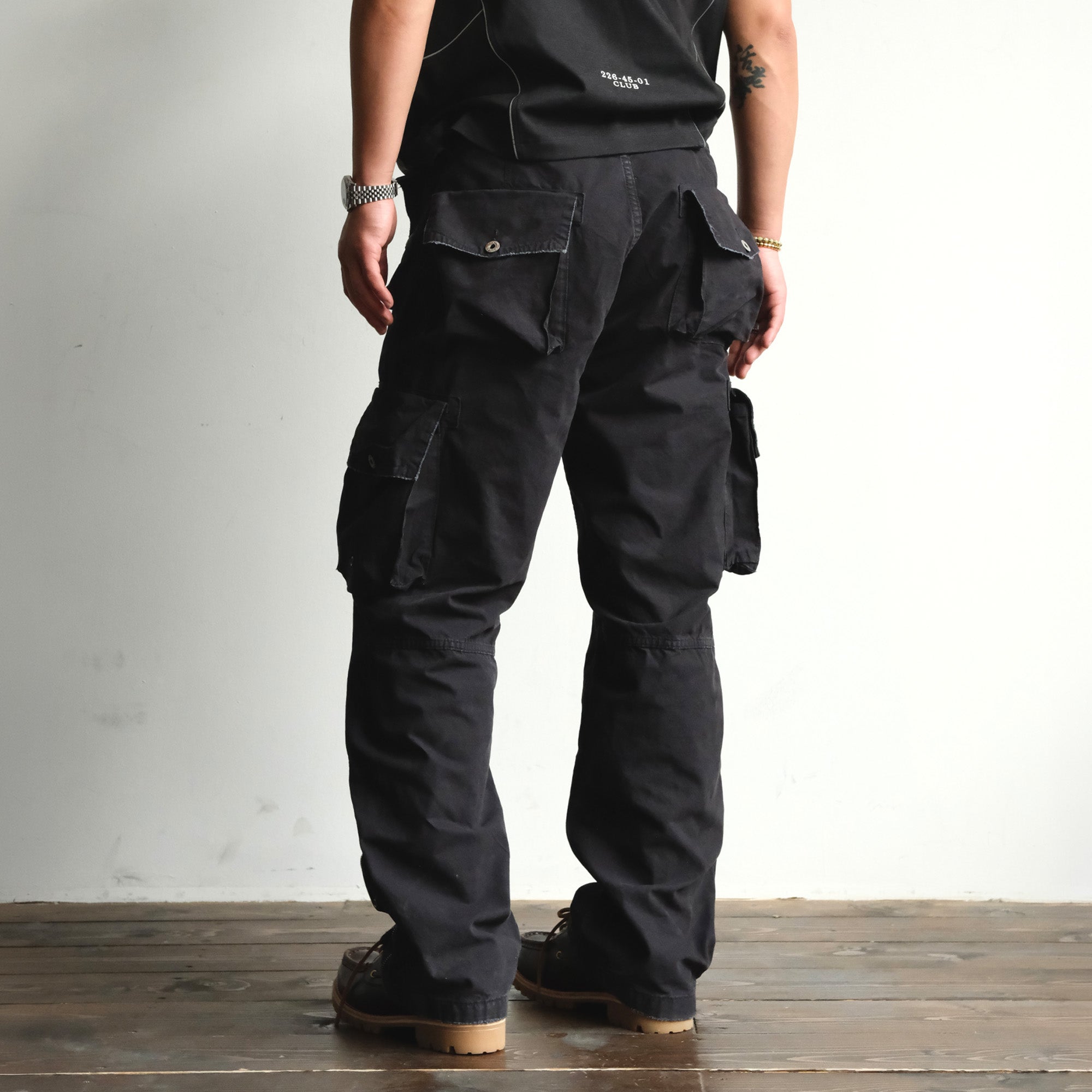 NEIGBORL Washed Distressed Multi-Pocket Cargo Pants, premium urban and streetwear designers apparel on PROJECTISR.com, NEIGBORL