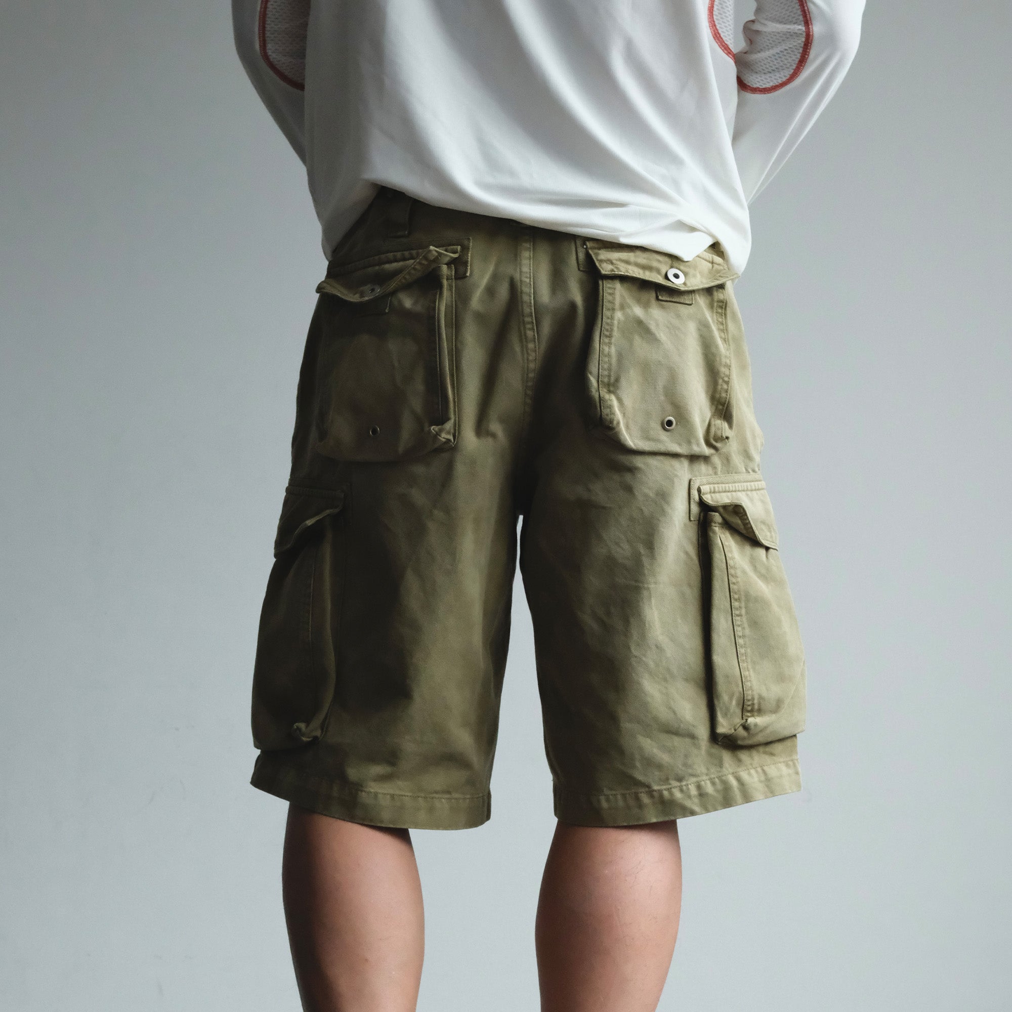 NEIGBORL Washed Sulfur-Dyed Multi-Pocket Cargo Shorts, premium urban and streetwear designers apparel on PROJECTISR.com, NEIGBORL