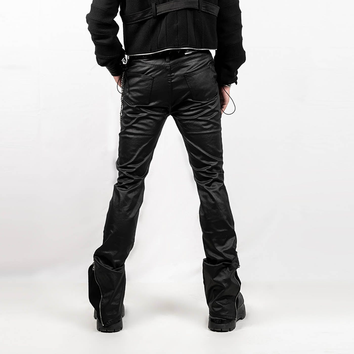 INSIDE OUT Rivet Patchwork Zippered Pants, premium urban and streetwear designers apparel on PROJECTISR.com, INSIDE OUT