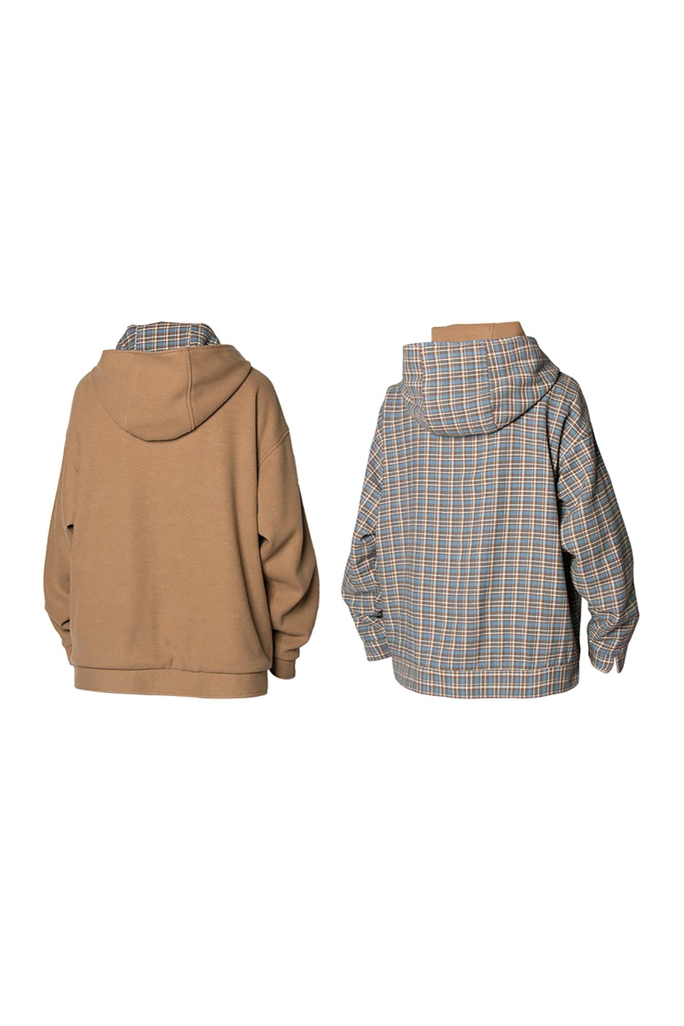 RELABEL Pupa Reversible Plaid Hooded Jacket, premium urban and streetwear designers apparel on PROJECTISR.com, RELABEL