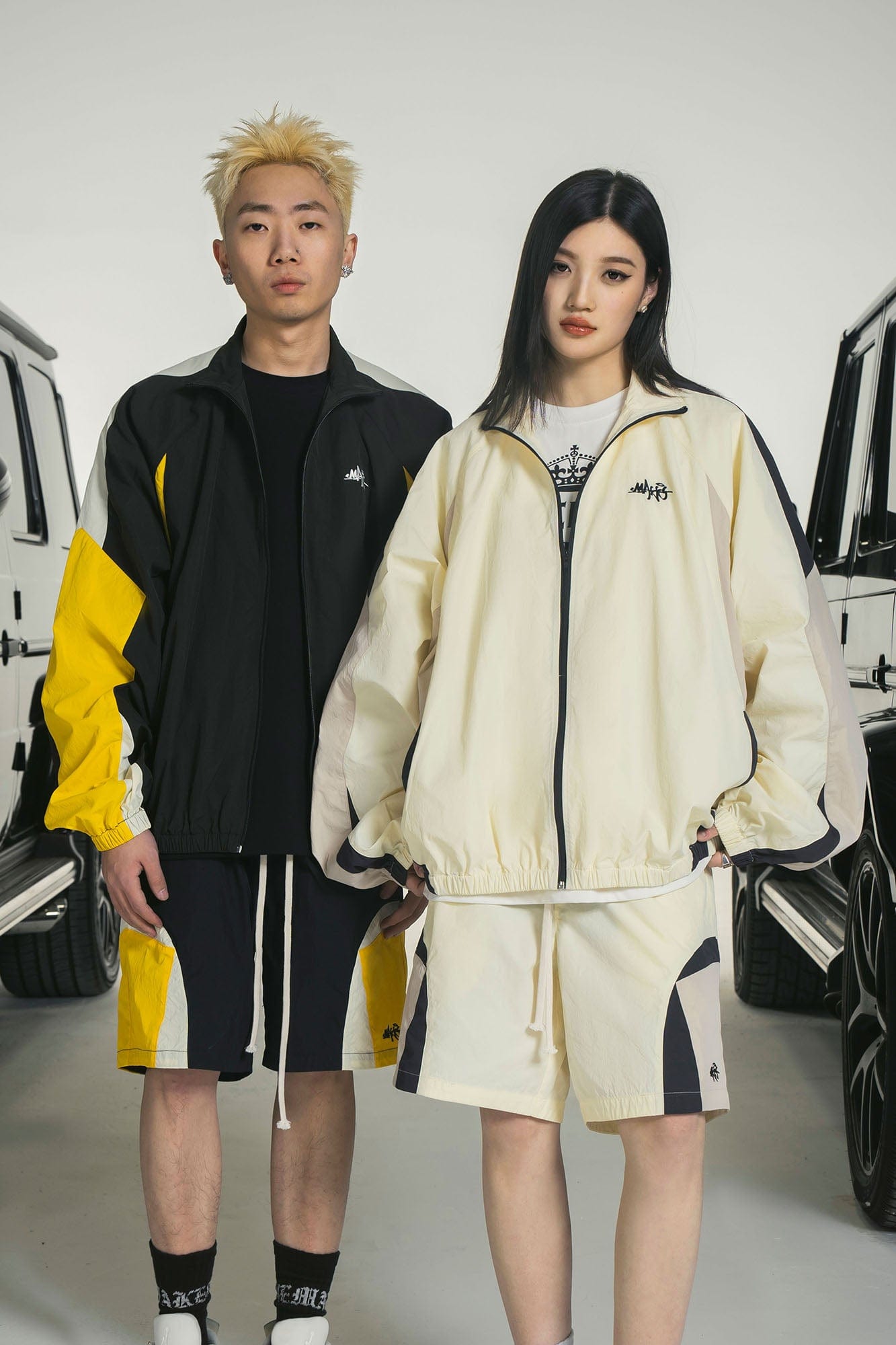 MAKEMORE Retro Contrast Panel Embroidery Jacket, premium urban and streetwear designers apparel on PROJECTISR.com, MAKEMORE