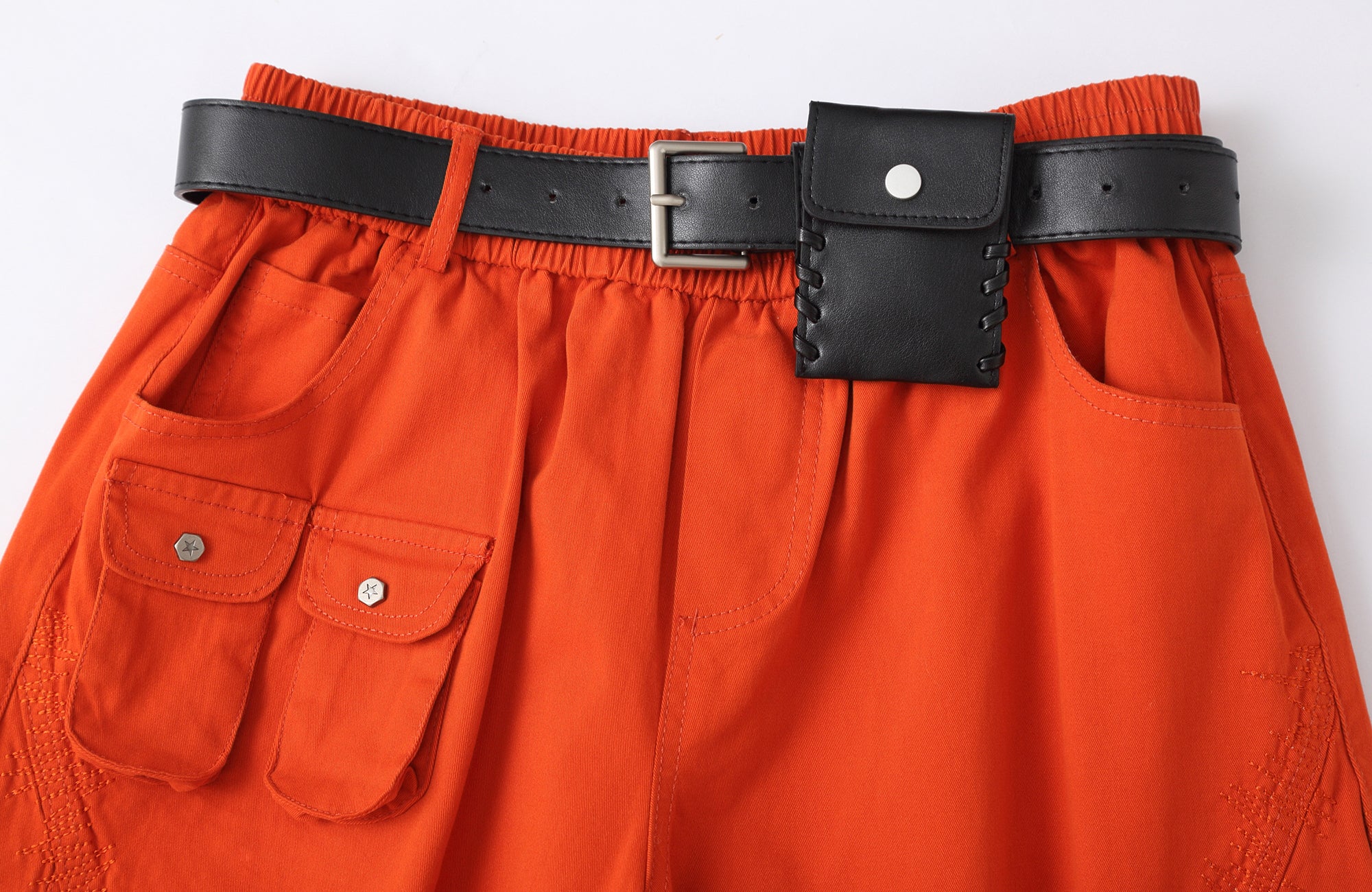 CLP Zigzag Contrast-Stitch Wide-Leg Pants