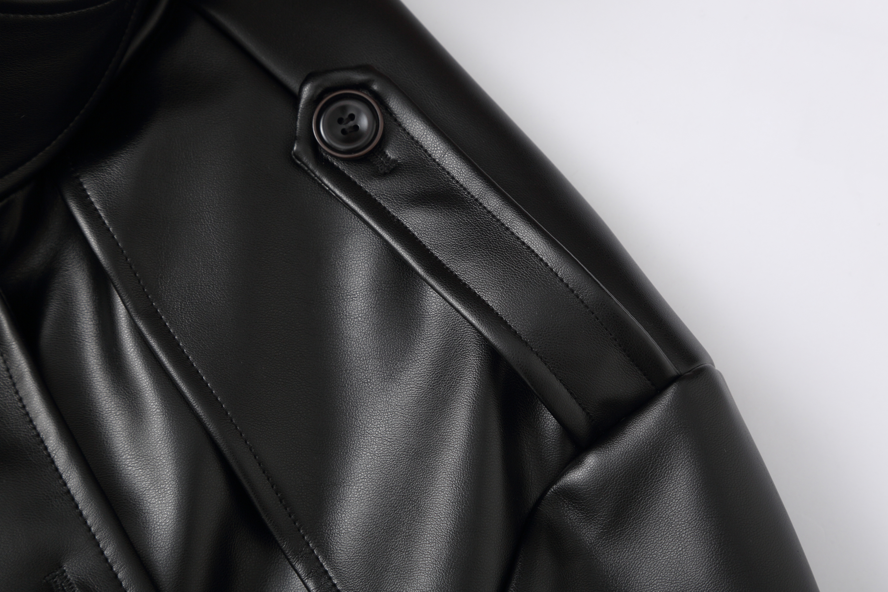 CLP Glossy Faux Leather Belted Trench Coat