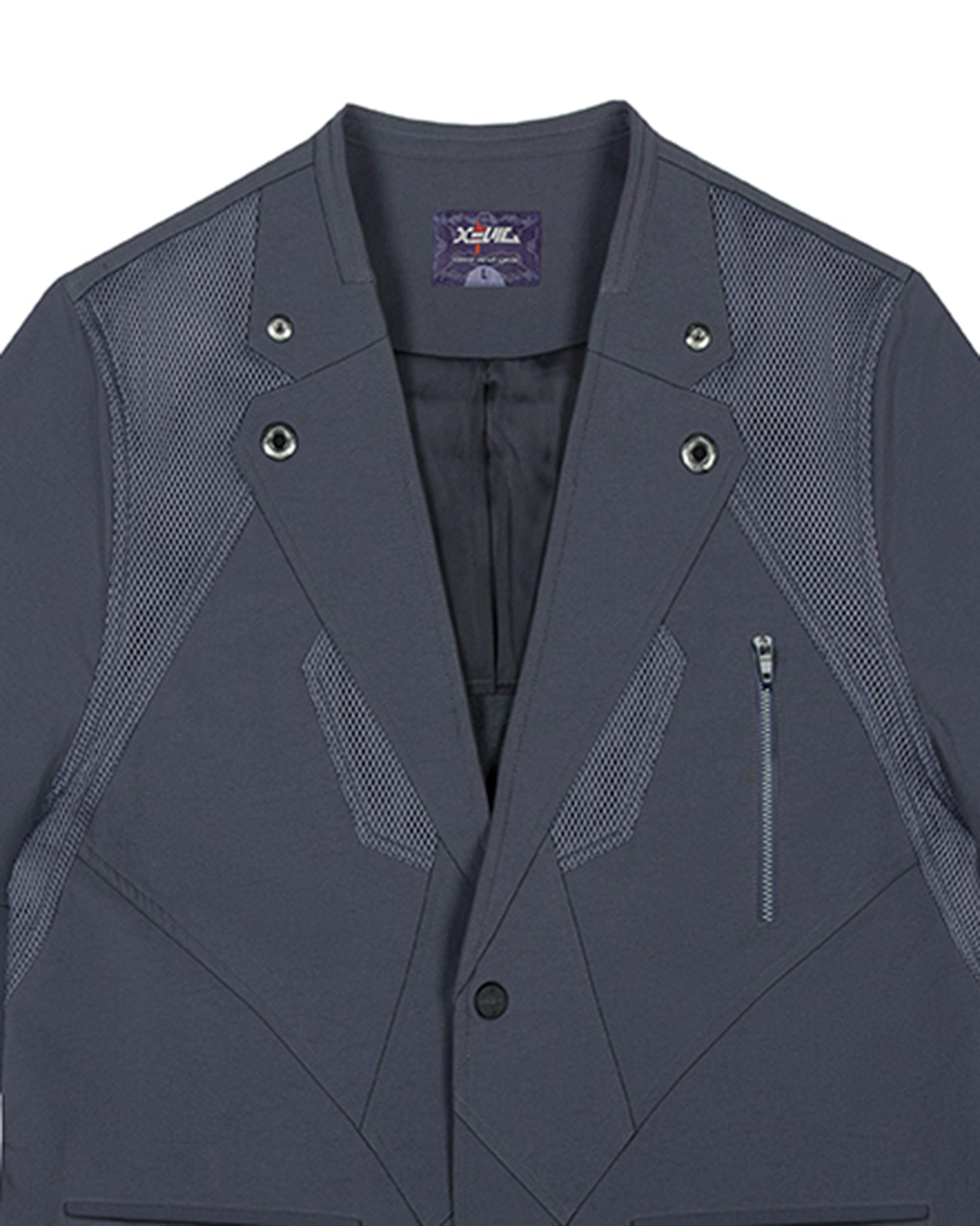 XIPHEVIL Bellator IV Mesh Metal Short-Sleeve Blazer Black, premium urban and streetwear designers apparel on PROJECTISR.com, XIPHEVIL
