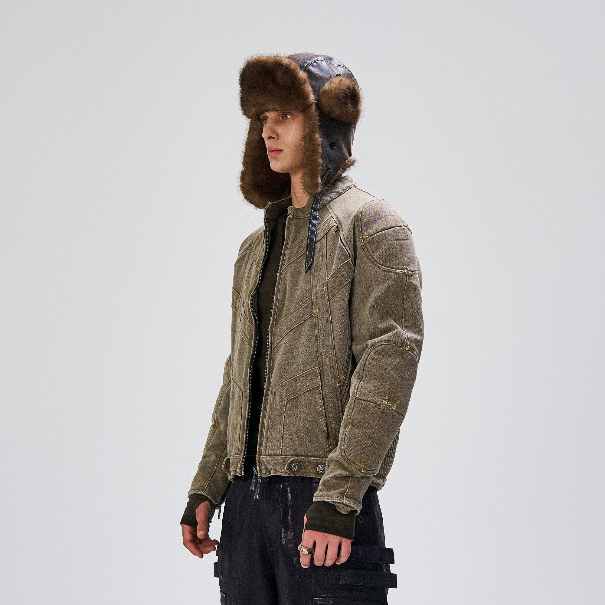 FLYERRER Panel Armor Moto Canvas Jacket, premium urban and streetwear designers apparel on PROJECTISR.com, FLYERRER