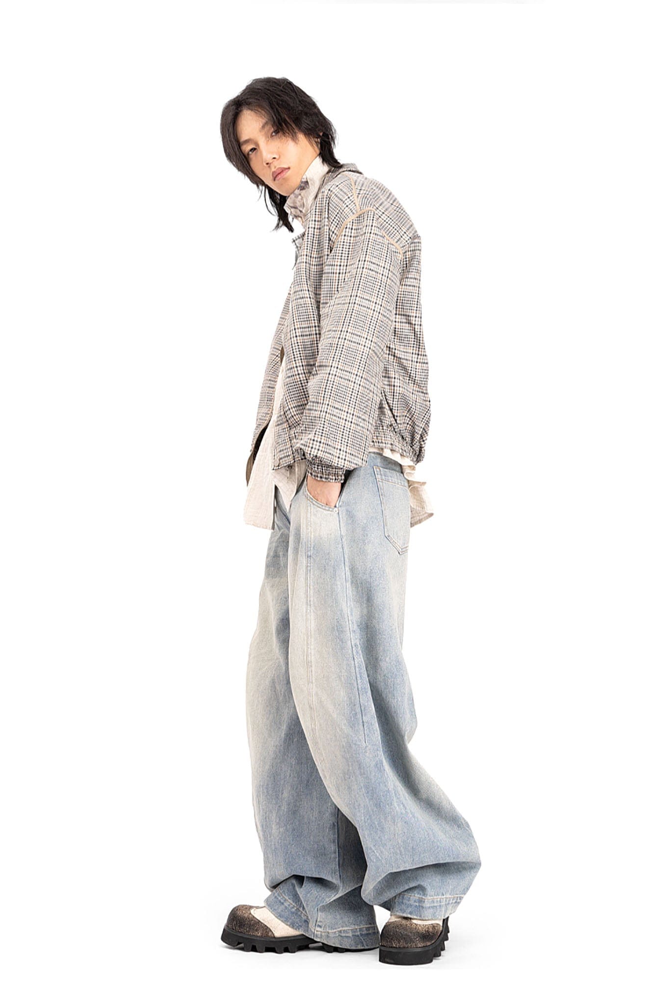 REWRITE Distressed Stitch Panel Chunky Oxfords, premium urban and streetwear designers apparel on PROJECTISR.com, REWRITE
