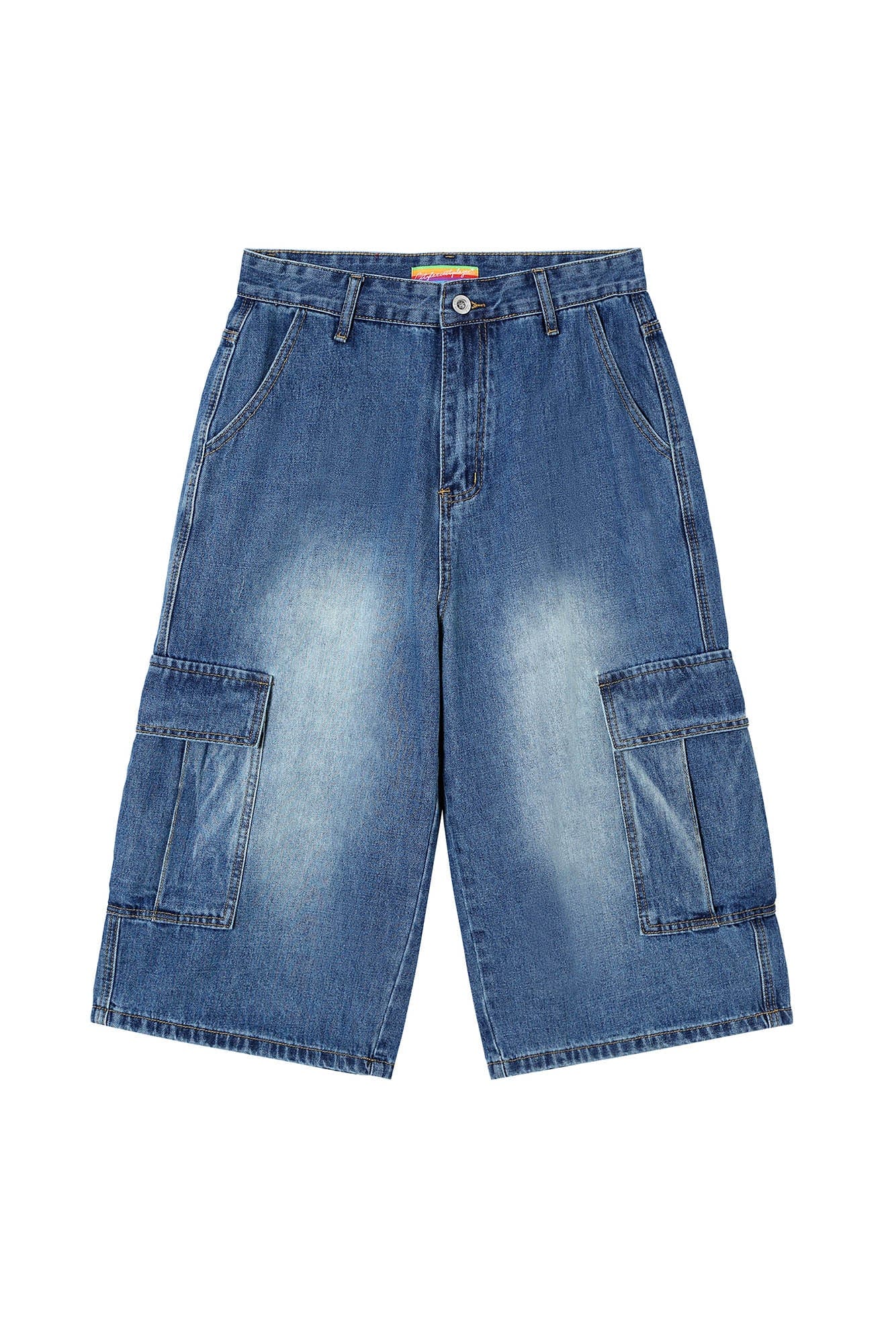 CLP Retro Multi-Pocket Knee-Length Denim Shorts, premium urban and streetwear designers apparel on PROJECTISR.com, CLP