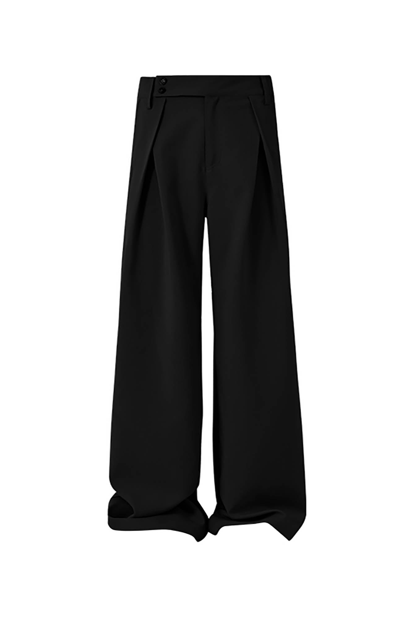 KREATE Inverted Pleats Asymmetric Waist Wide-Leg Trousers, premium urban and streetwear designers apparel on PROJECTISR.com, KREATE